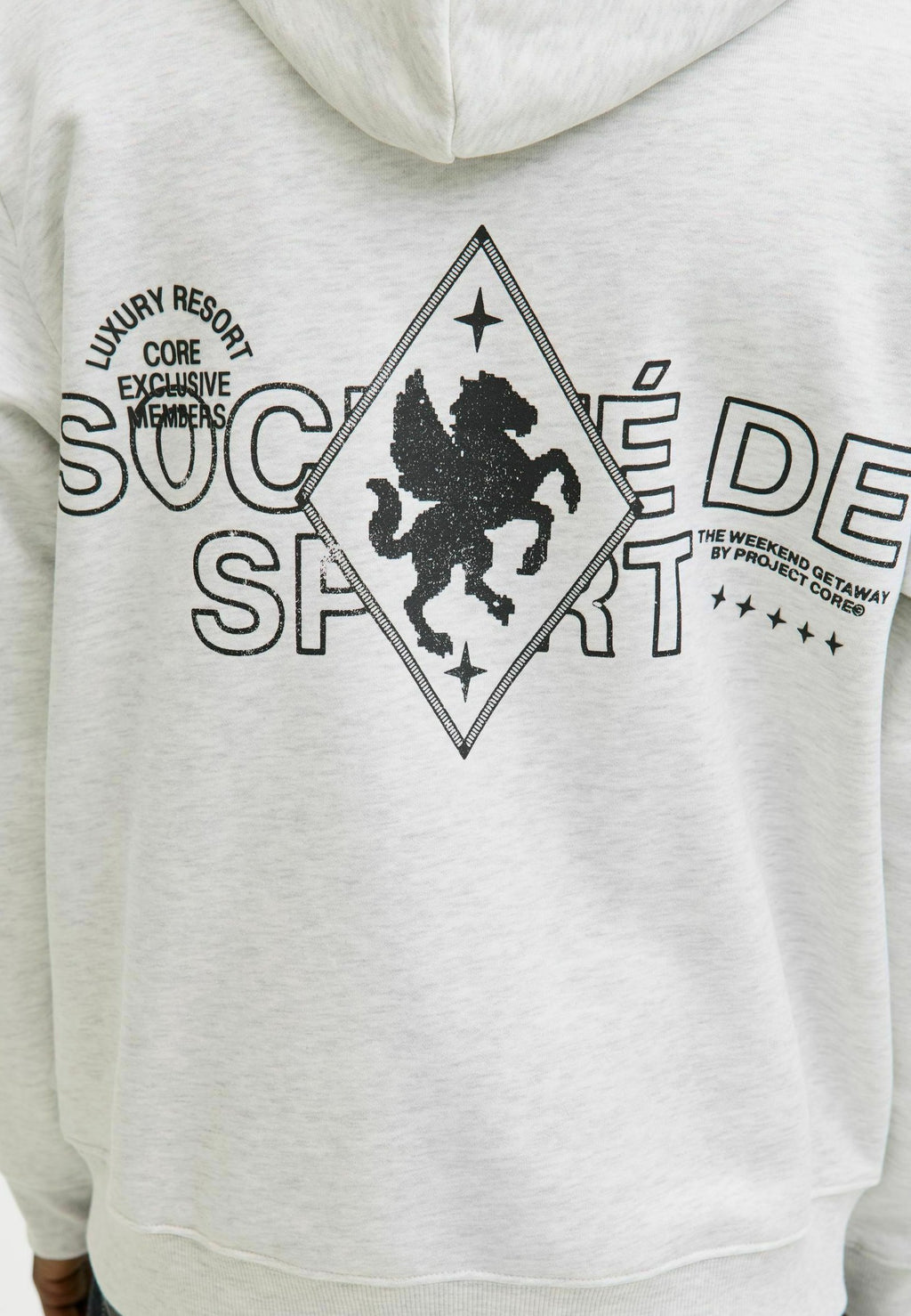 Hoodie - white melange