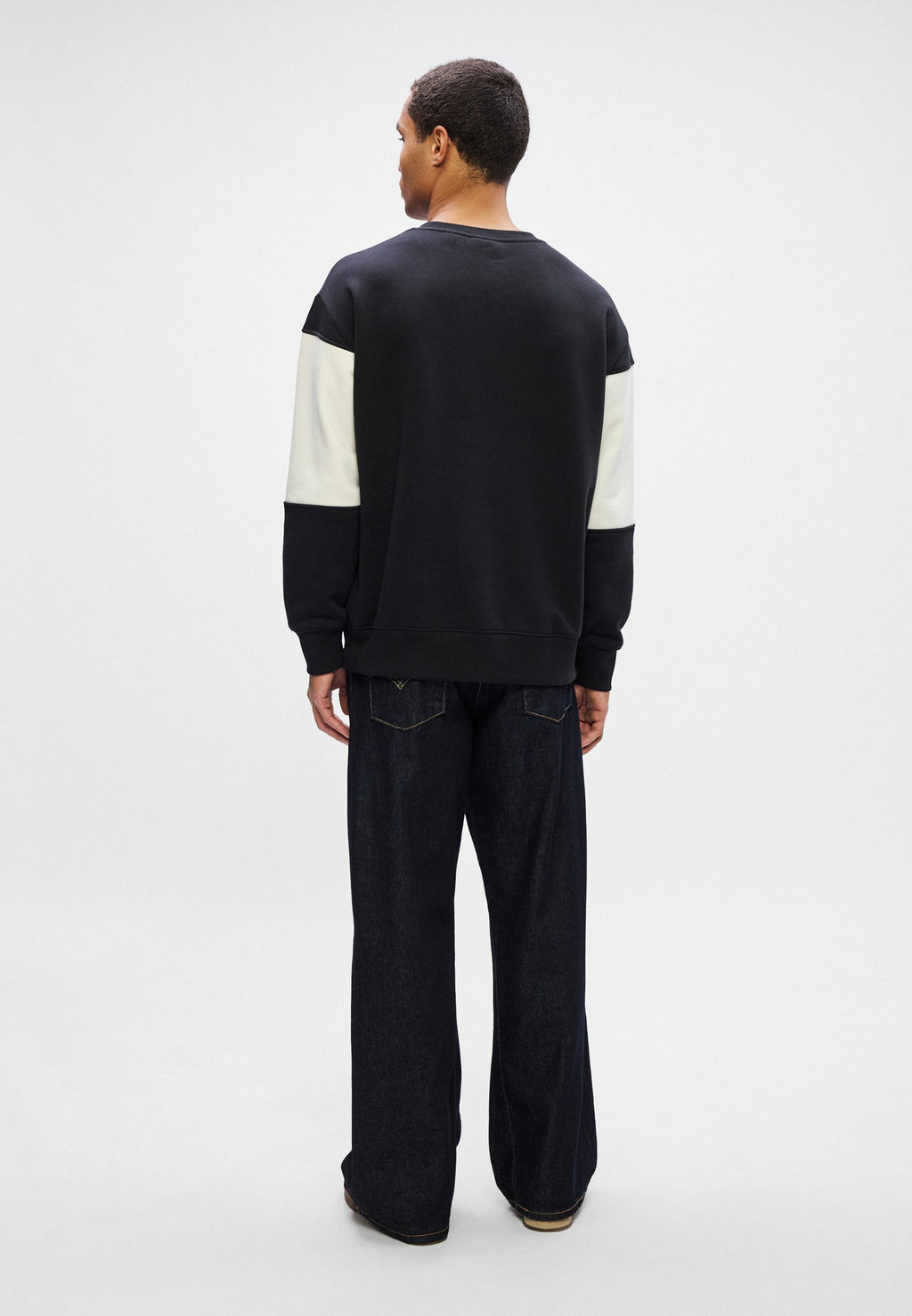 BLOCKED EMBROIDERED - Sweatshirt - black/off-white