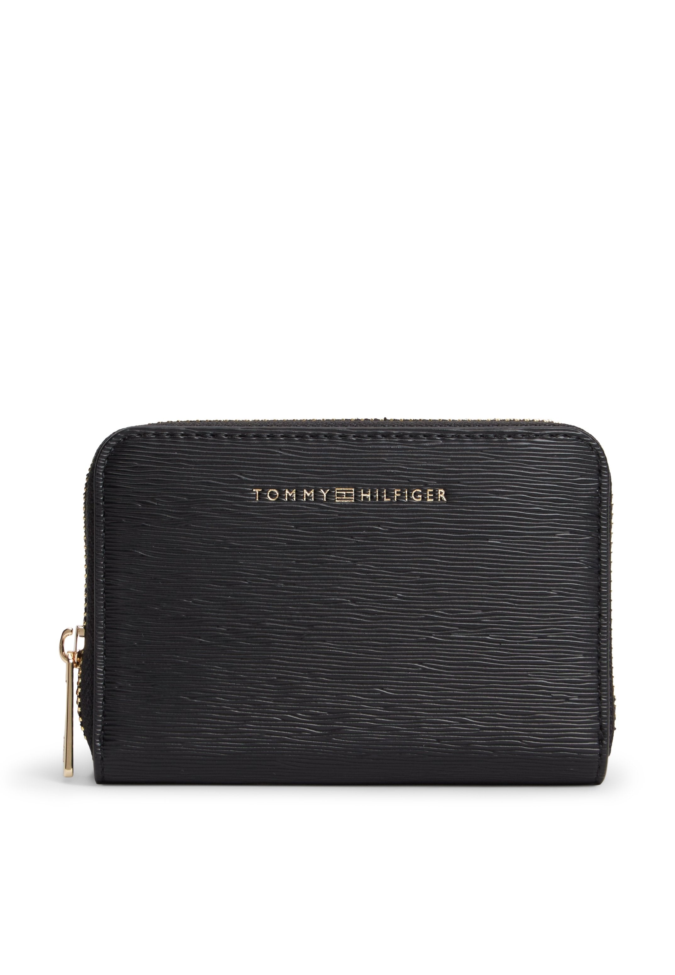 METALLIC LOGO ZIP-AROUND TEXTURED WALLET - Wallet - black
