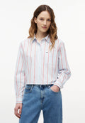 CROP SHIRT - Button-down blouse - kingly blue