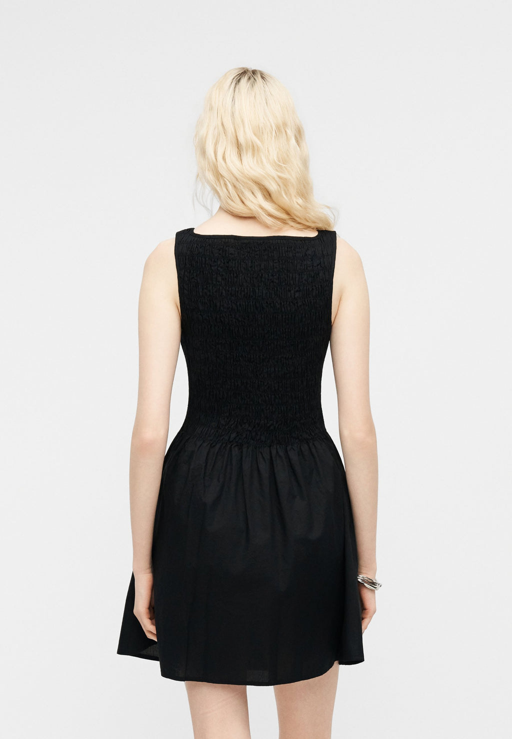 SMOCKED DRESS - Day dress - true black
