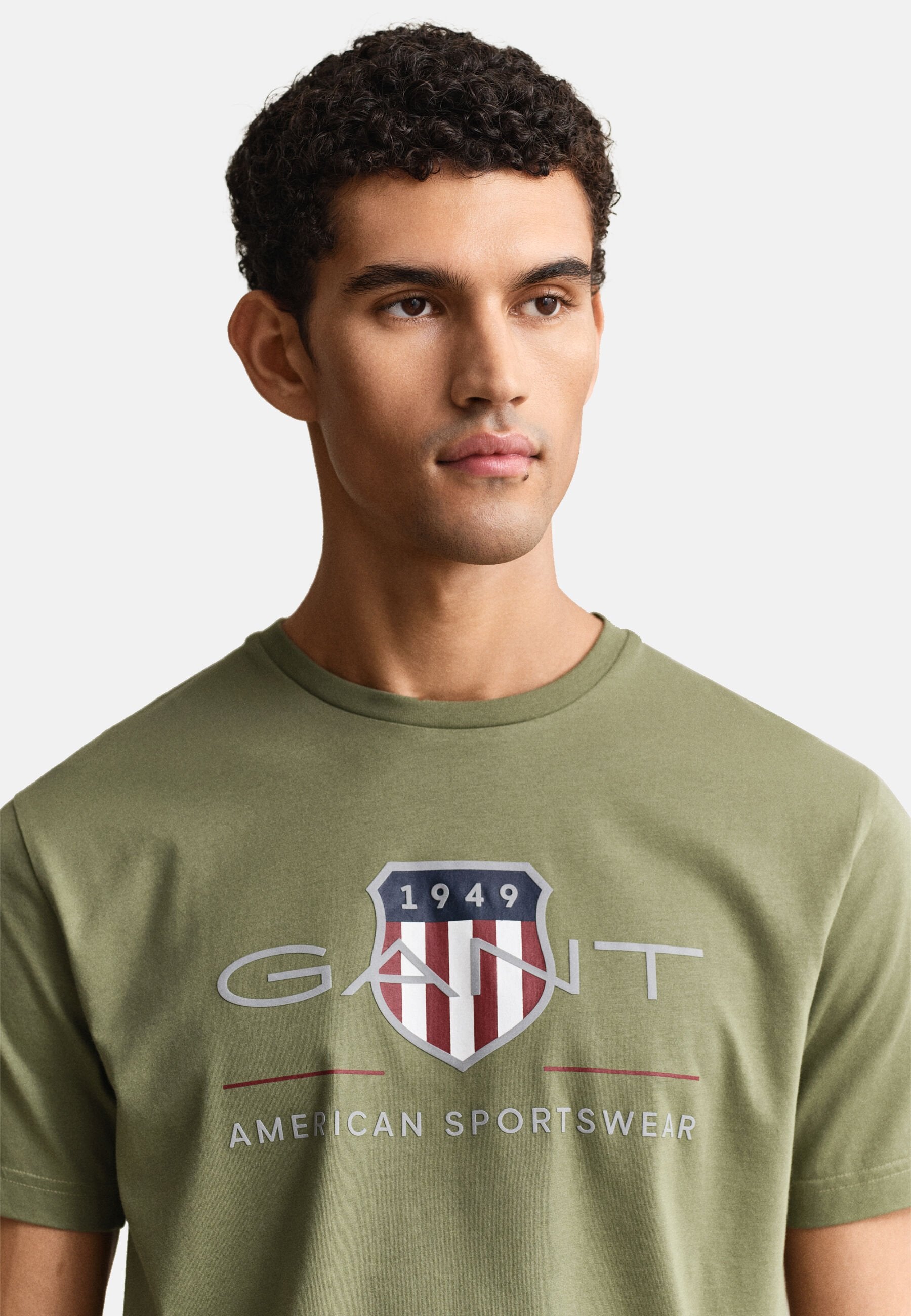 REG ARCHIVE SHIELD SS T-SHIRT - قميص مطبوع - أخضر أعشاب جاف