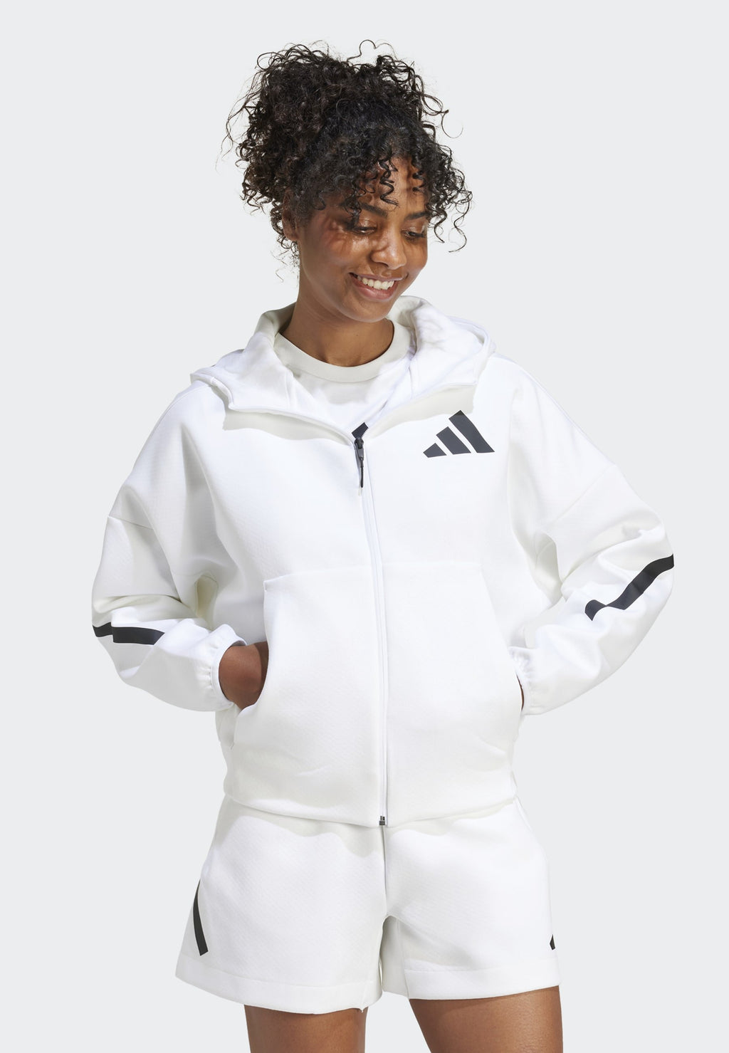 Z.N.E. FULL ZIP - Zip-up sweatshirt - white
