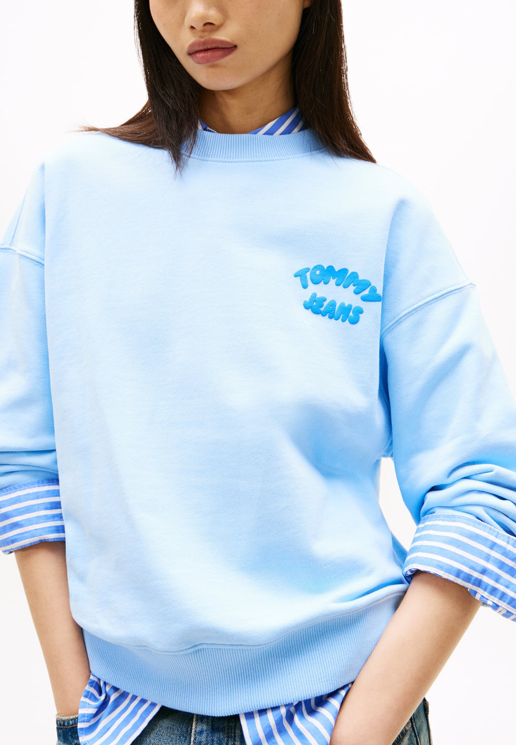 BUBBLE LOGO BOXY CREW NECK JUMPER - Sweatshirt - light powdery blue