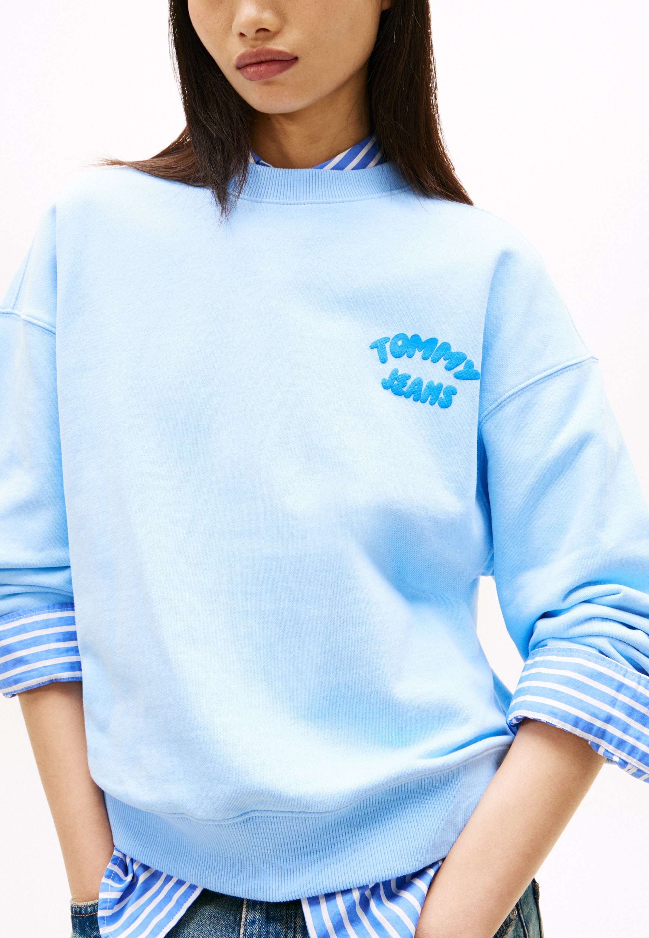 BUBBLE LOGO BOXY CREW NECK JUMPER - Sweatshirt - light powdery blue