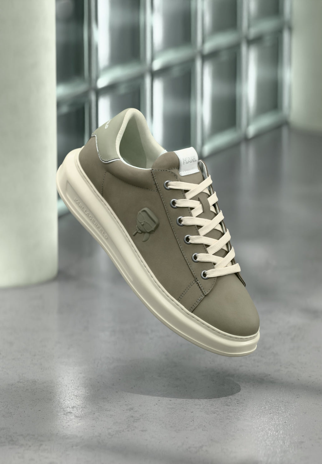 KAPRI MENS RELIEF LACE - Trainers - light khaki