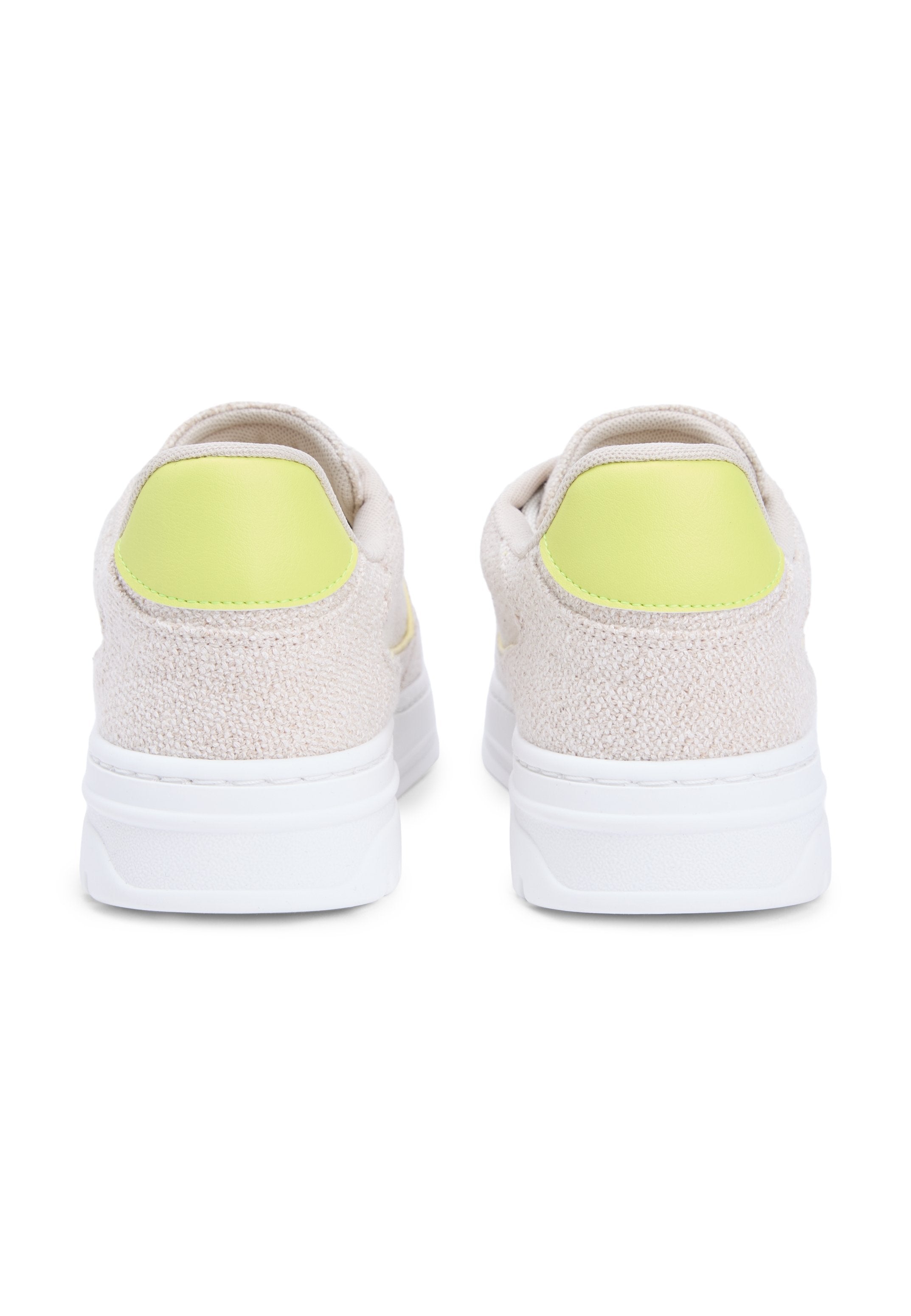 TH MONOGRAM TEXTILE COURT TRAINERS - Trainers - classic beige/lime zing