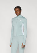 VESTE D'ENTRAÎNEMENT 3 BANDES ZIPPÉE WORKOUT ESSENTIALS - Veste d'entraînement - sauge/blanc