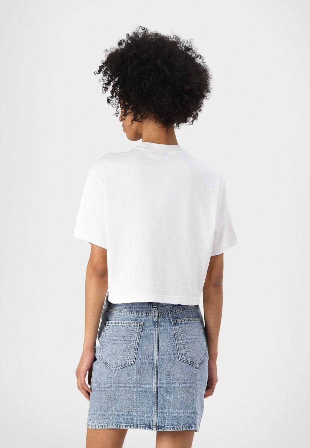 CROPPED MONOGRAM TEE - Basic T-shirt - white