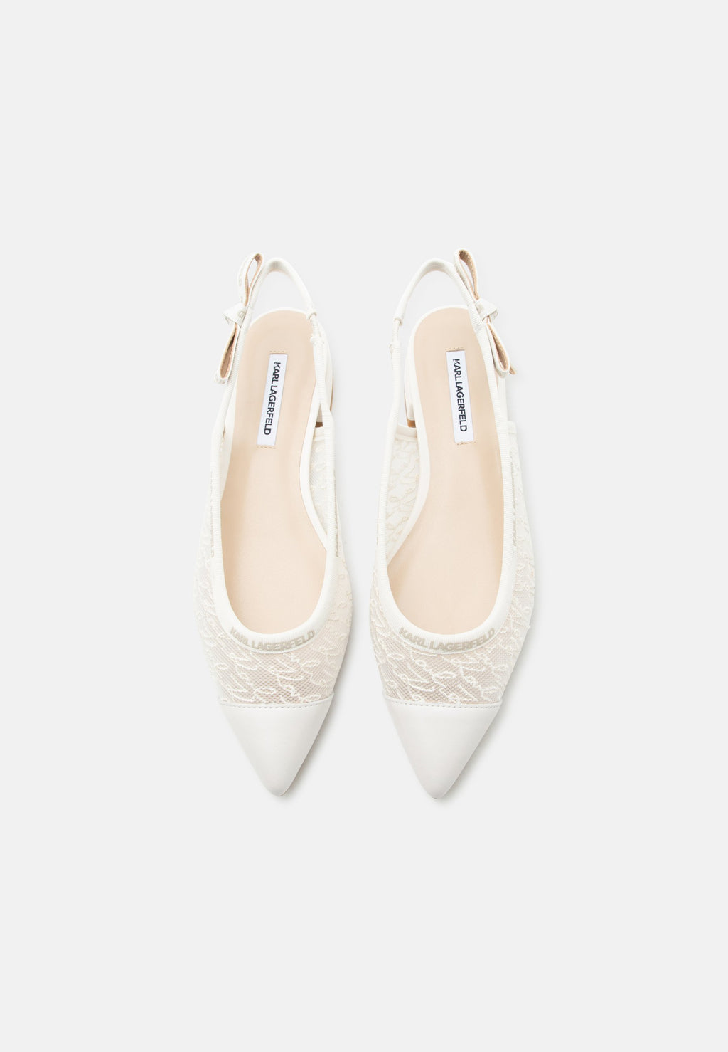 KERRIE SCRIPT LACE SLING - Slingback ballet pumps - white