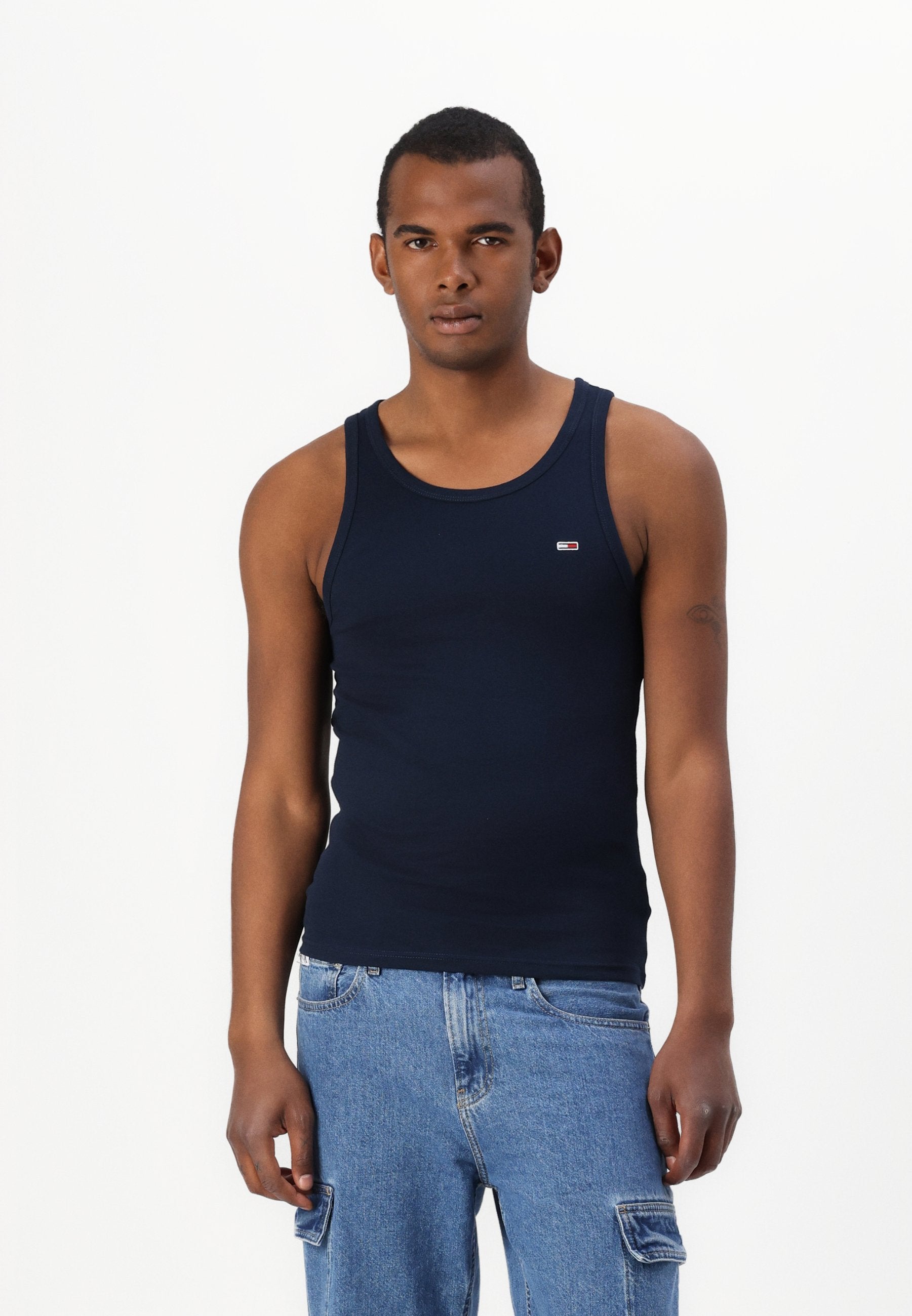 2-PACK TOMMY FLAG EXTRA SLIM TANK TOPS - Top - ecru/dark night navy