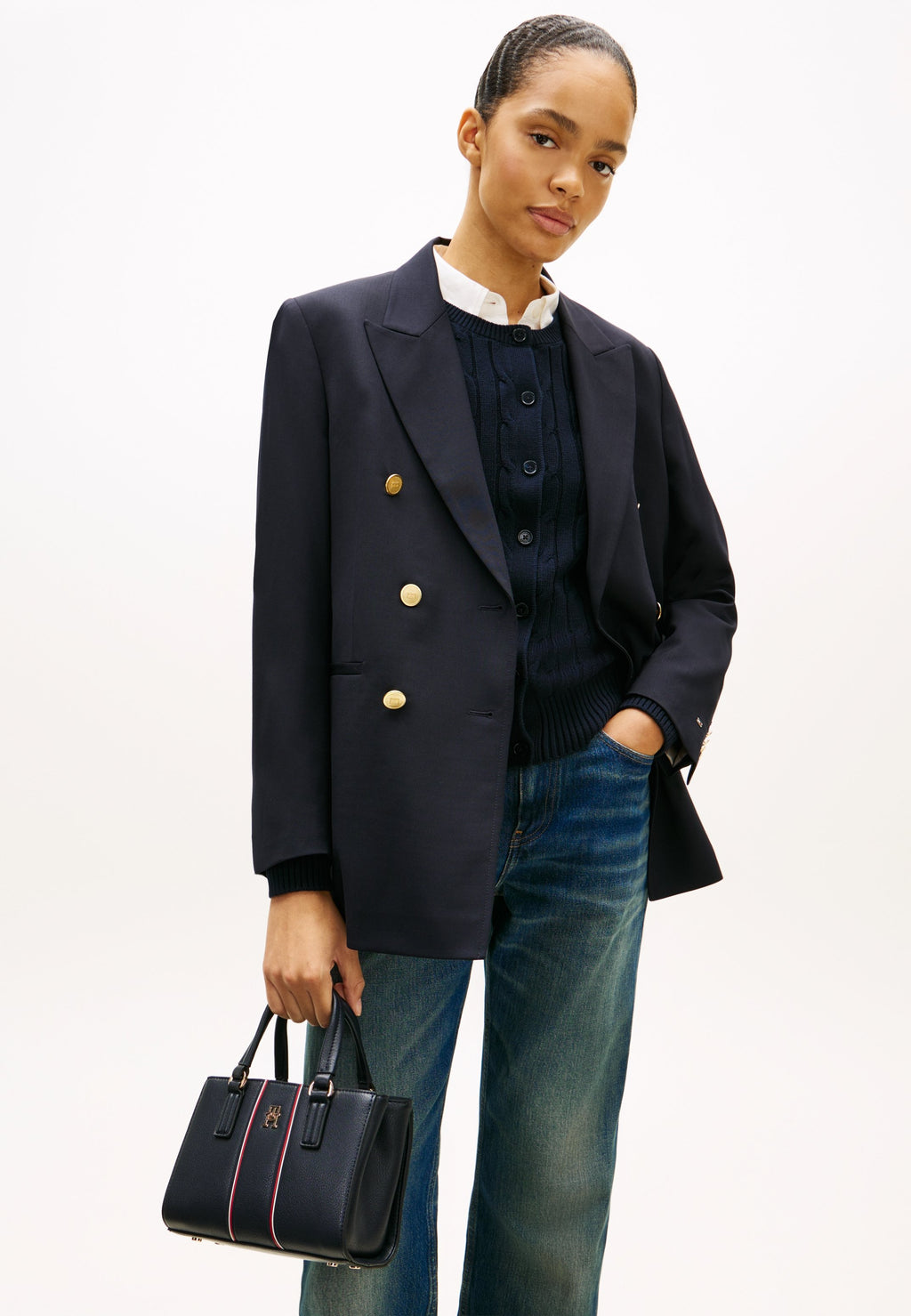 SAC CABAS CROSSBODY SIGNATURE - Sac à main - bleu espace