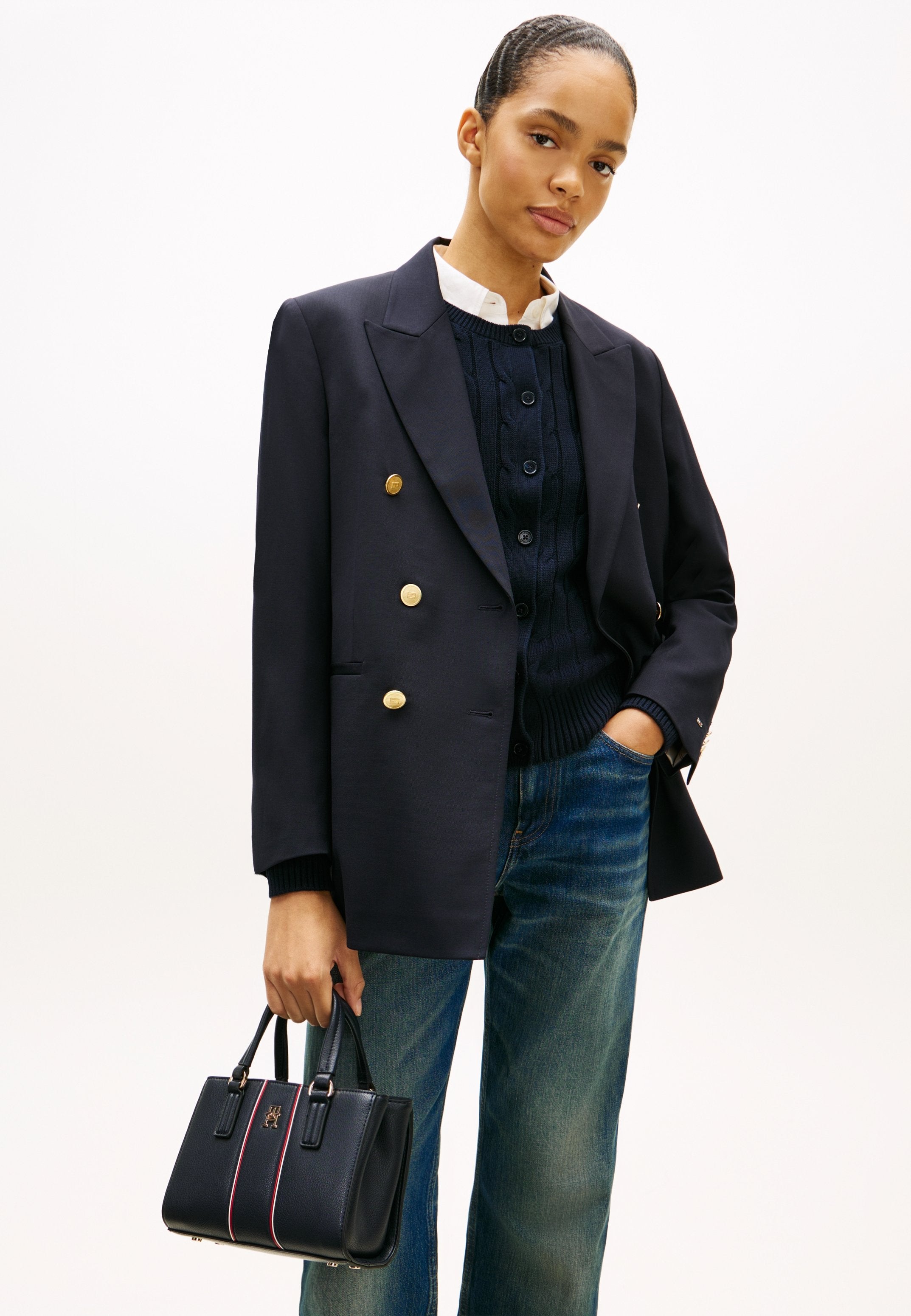 SAC CABAS CROSSBODY SIGNATURE - Sac à main - bleu espace