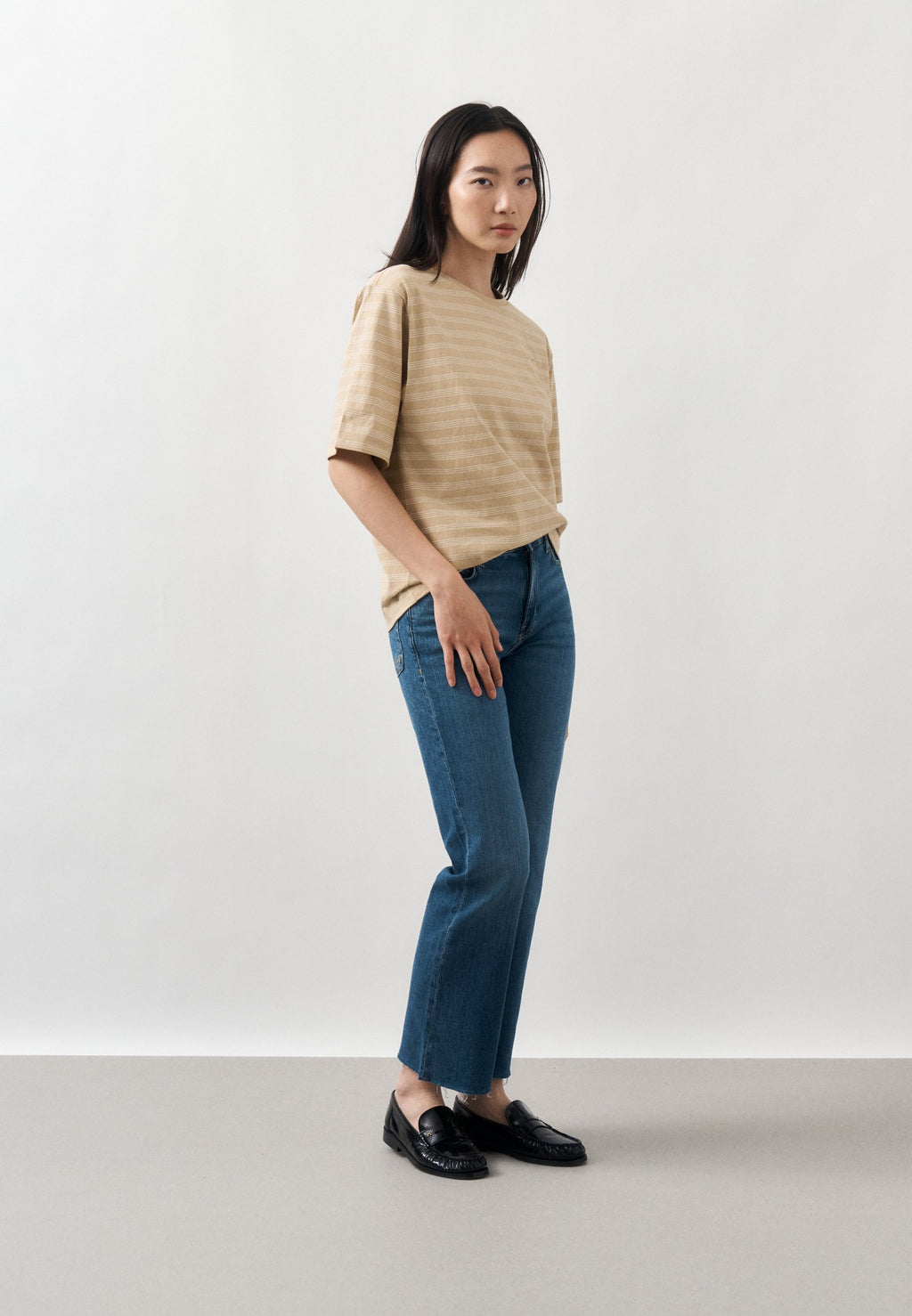 STRIPE - Print T-shirt - beige