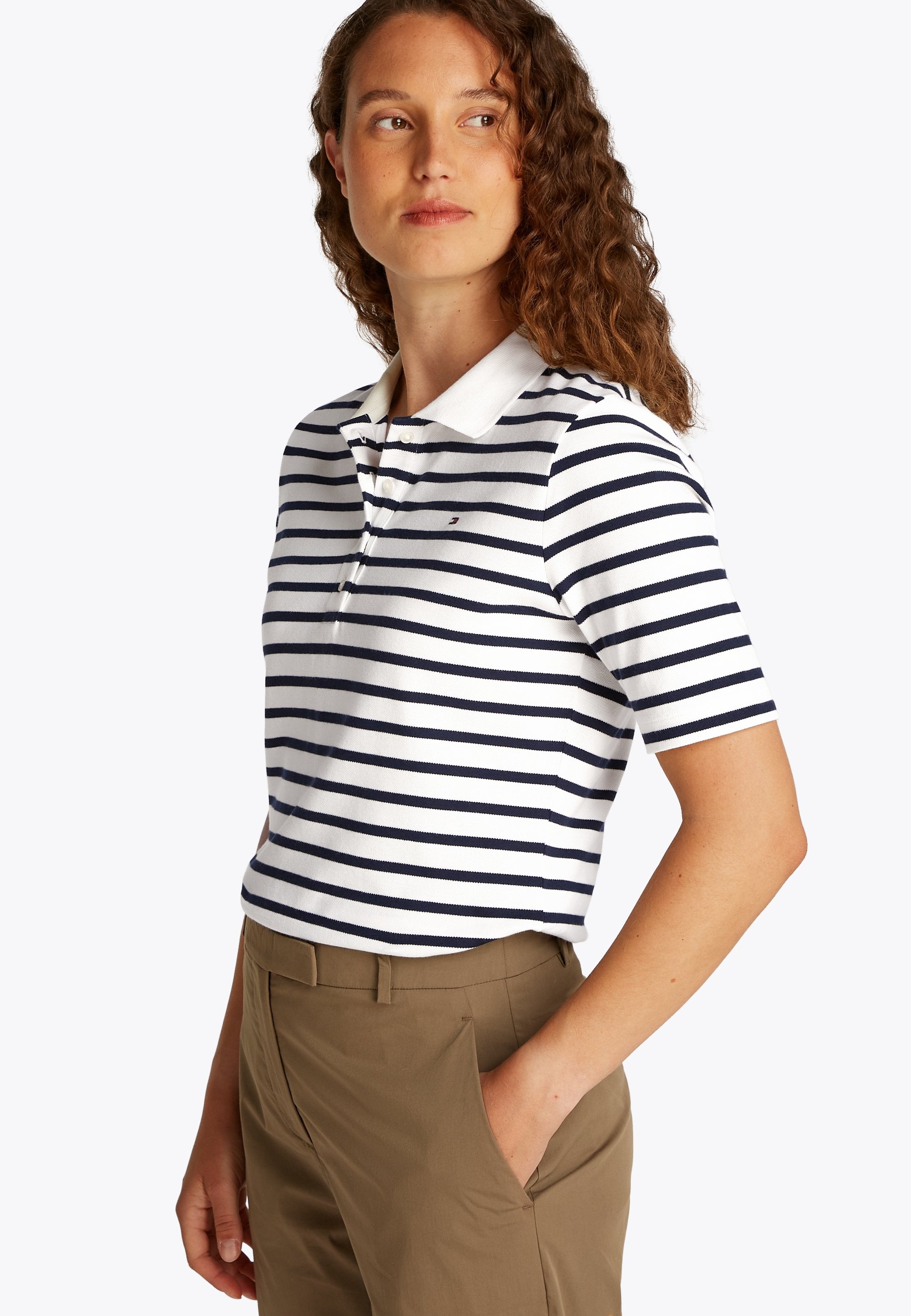 Polo shirt - breton ecru/dark night navy stp