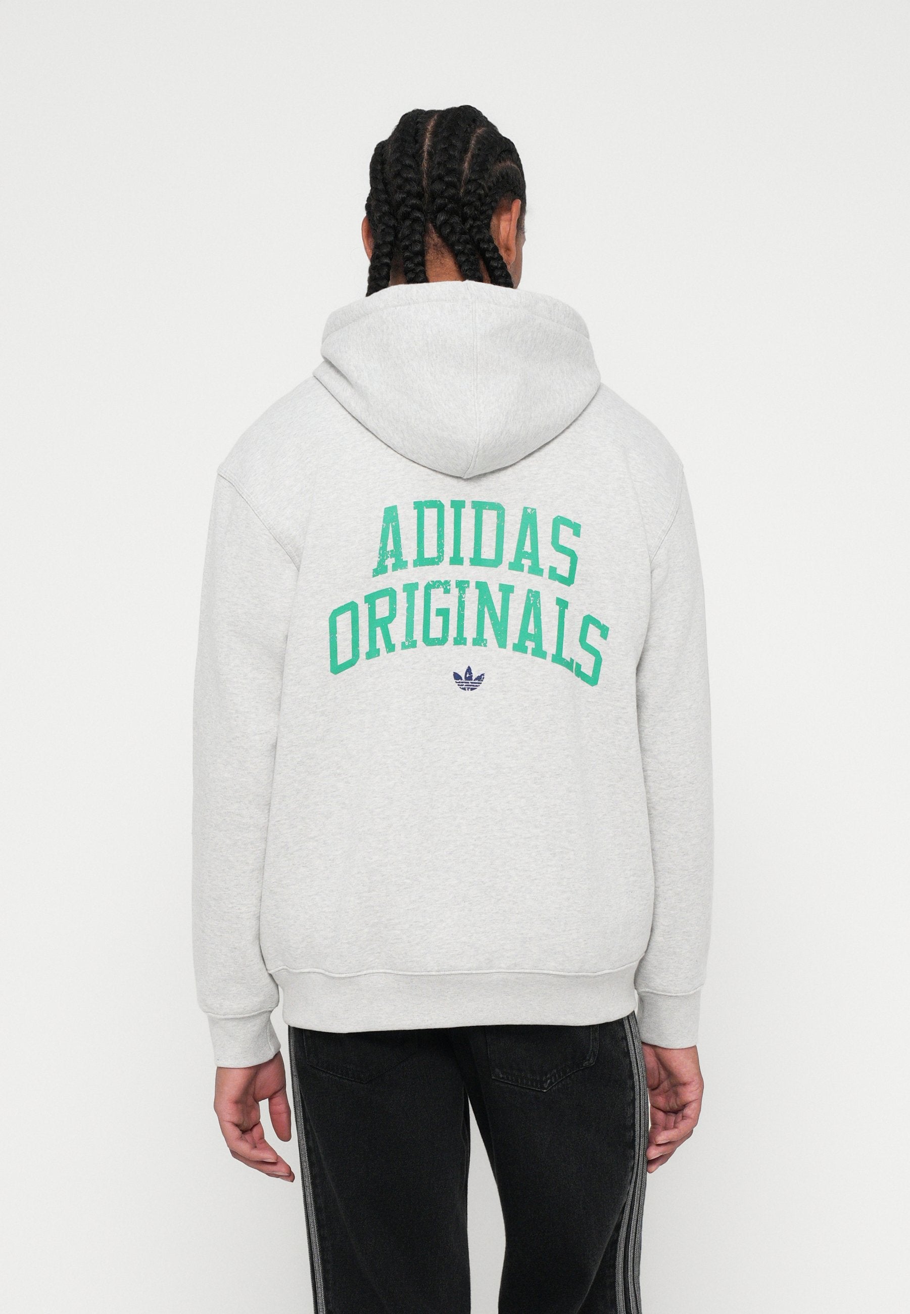 TYPOGRAPHIE RÉTRO UNISEXE - Sweat à capuche - gris chiné clair