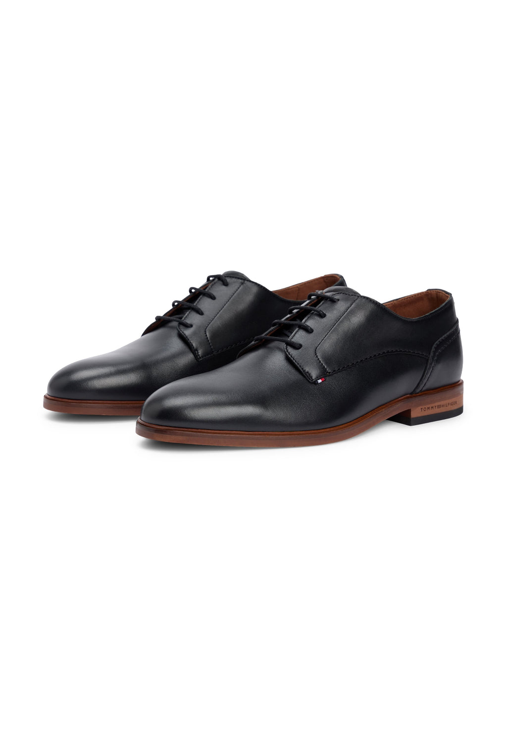 LEATHER DERBY SHOES - Lace-ups - black