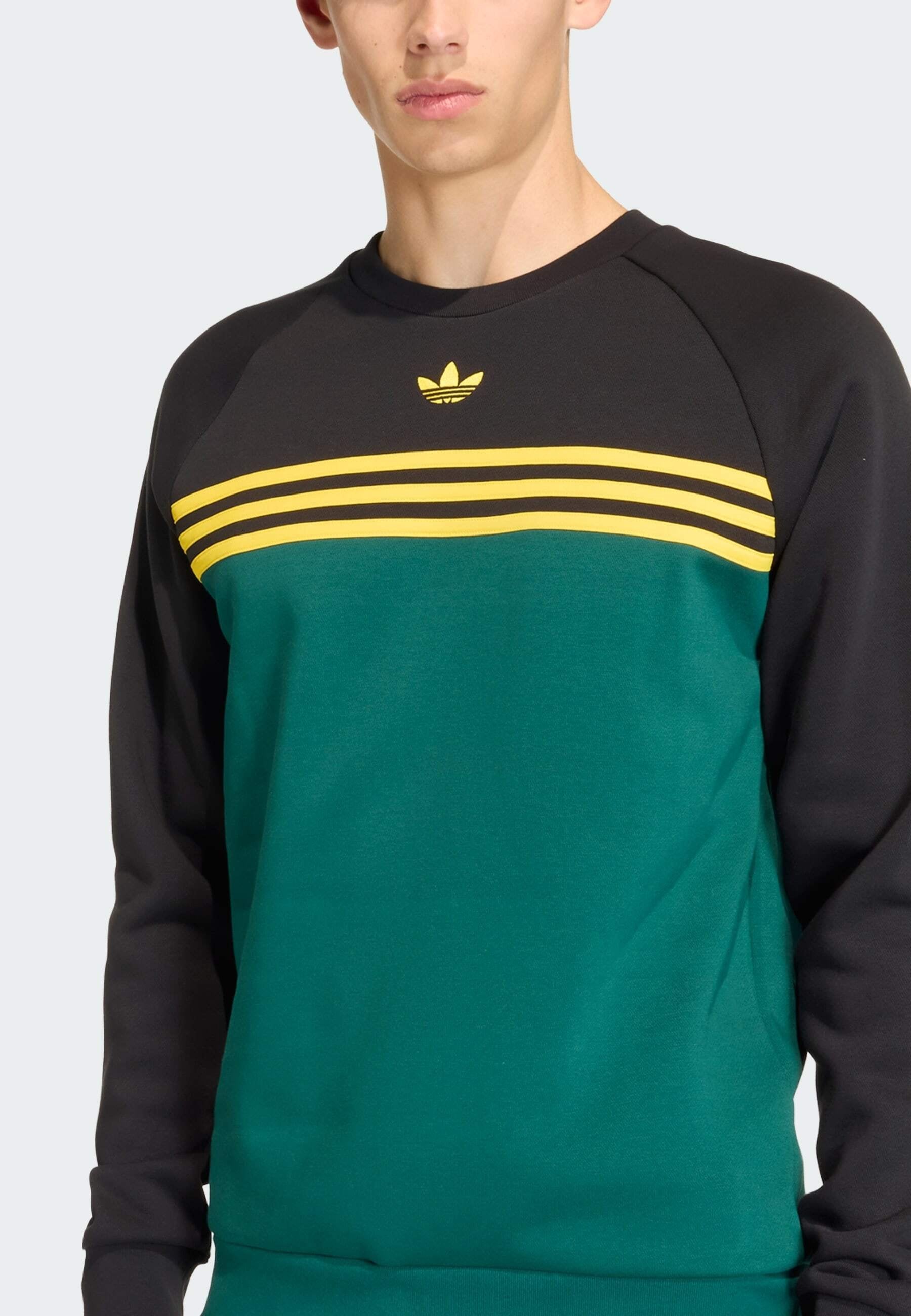STRIPES CREW - Sweatshirt - collegiate green/black
