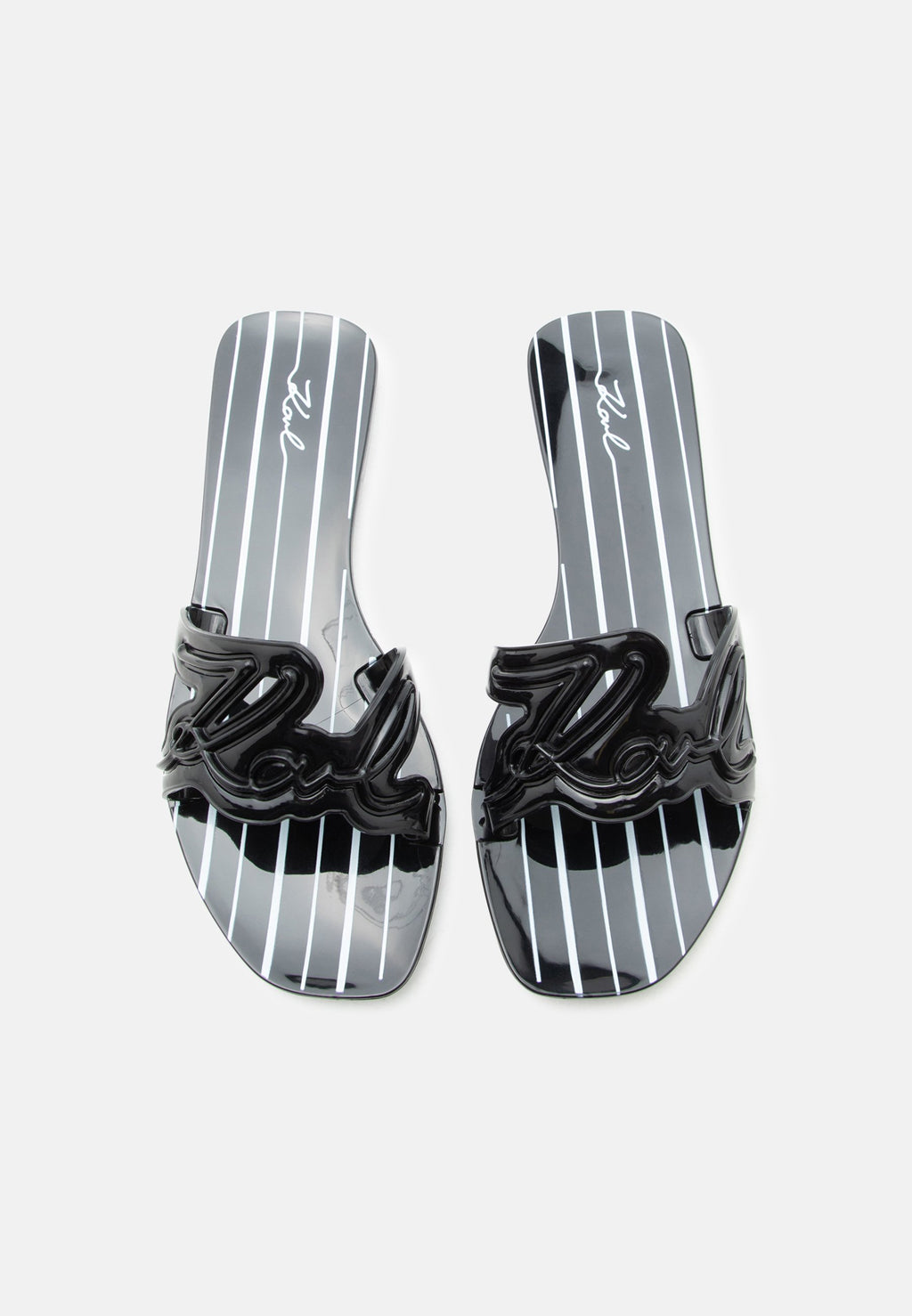 SIGNATURE STRIPES - Mules - black/white