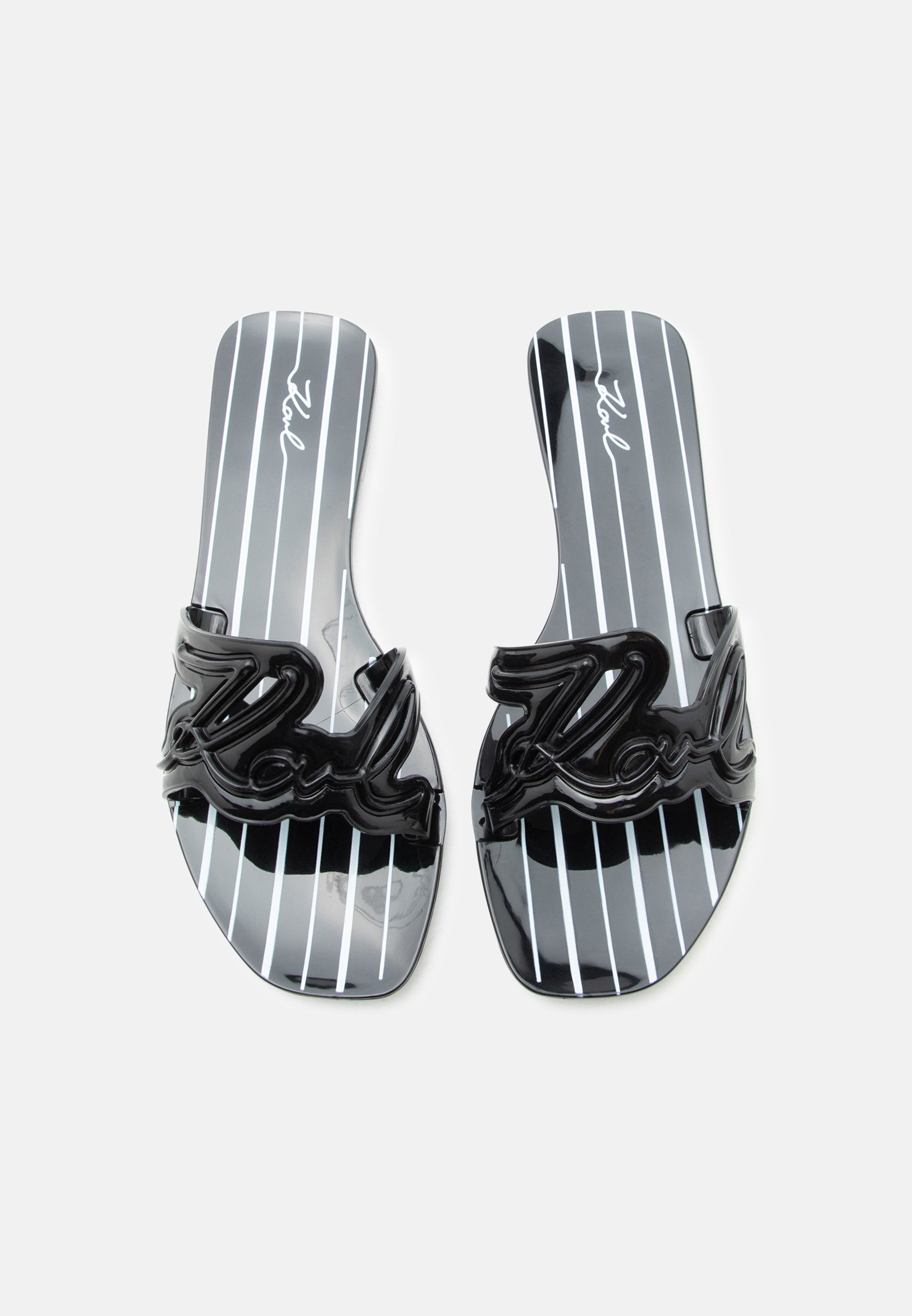 SIGNATURE STRIPES - Mules - black/white