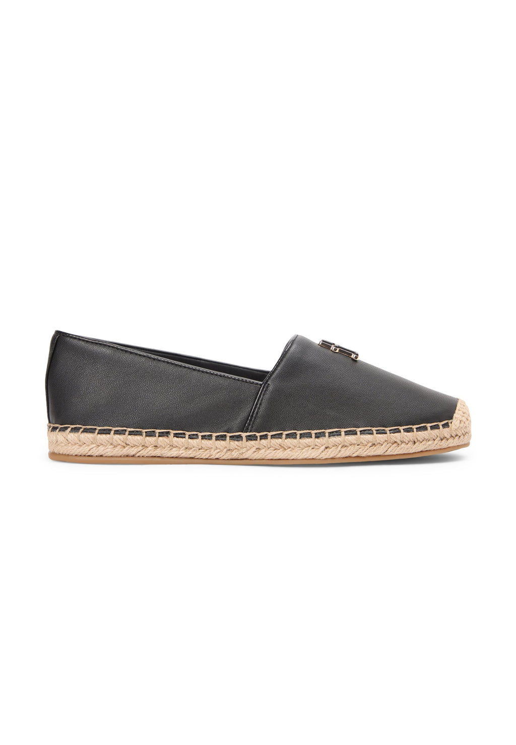 TH MONOGRAM LEATHER ESPADRILLES - Espadrilles - black