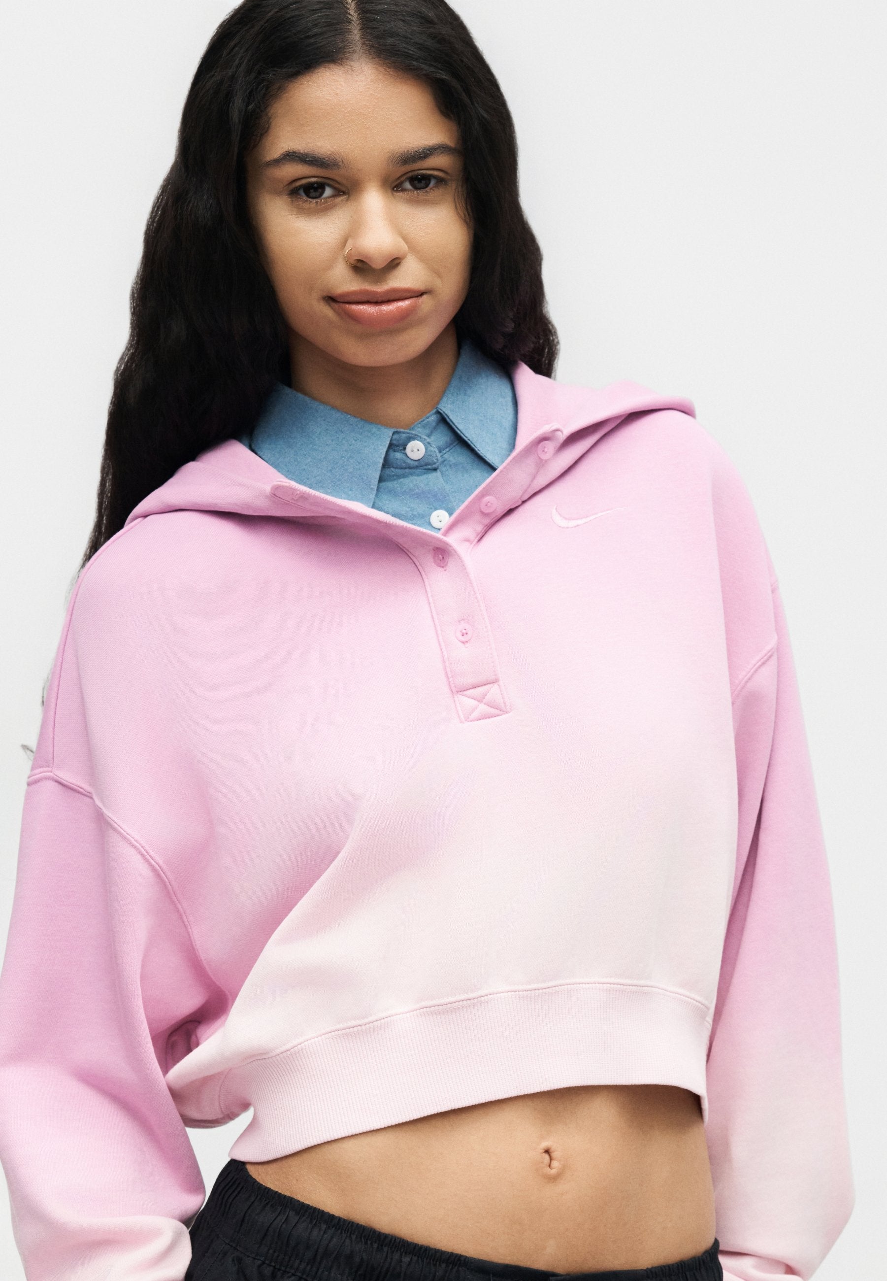 Sweat à capuche - rose mousse/magenta