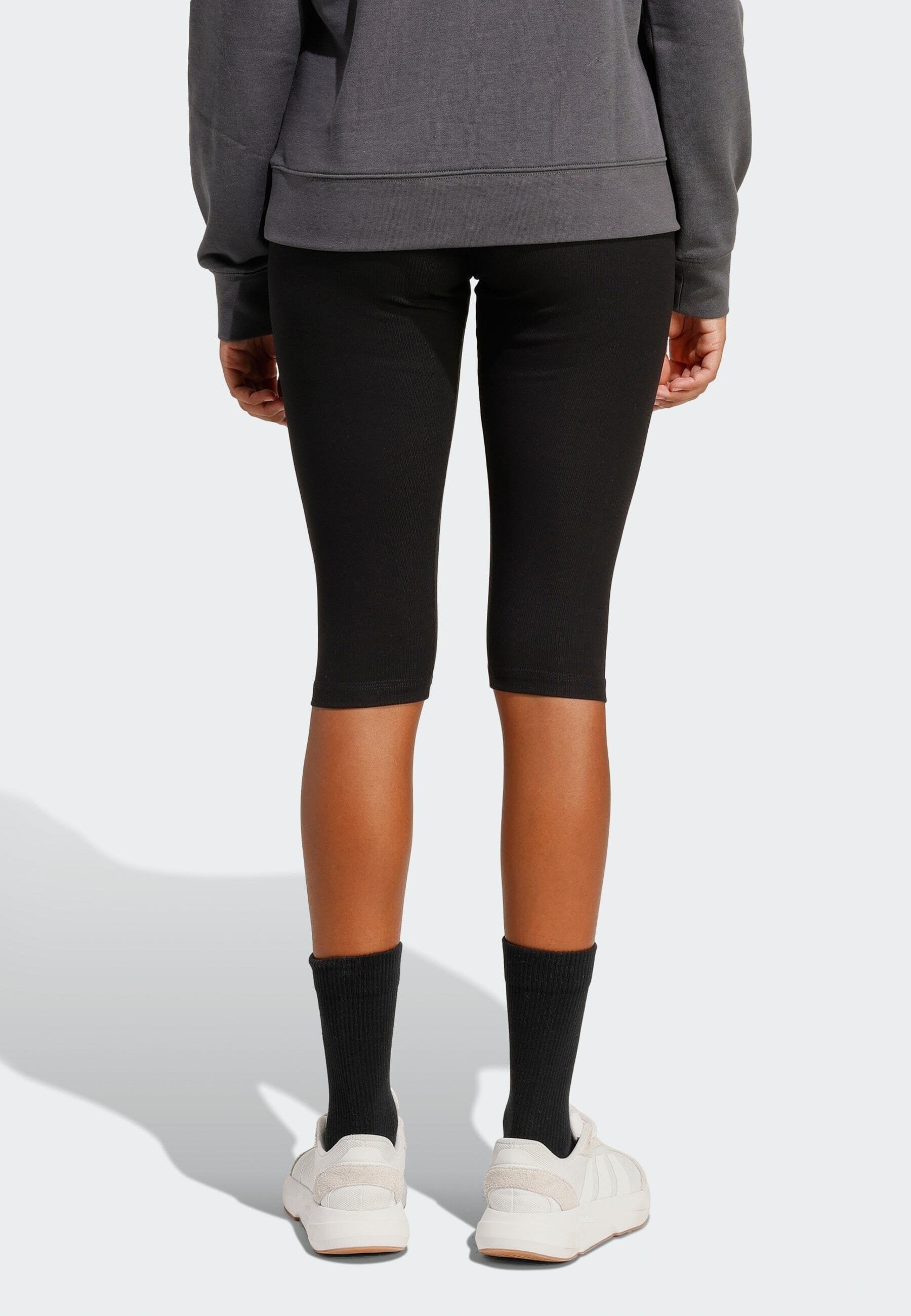 SEASONAL ESSENTIALS RIB CAPRI - Leggings - black