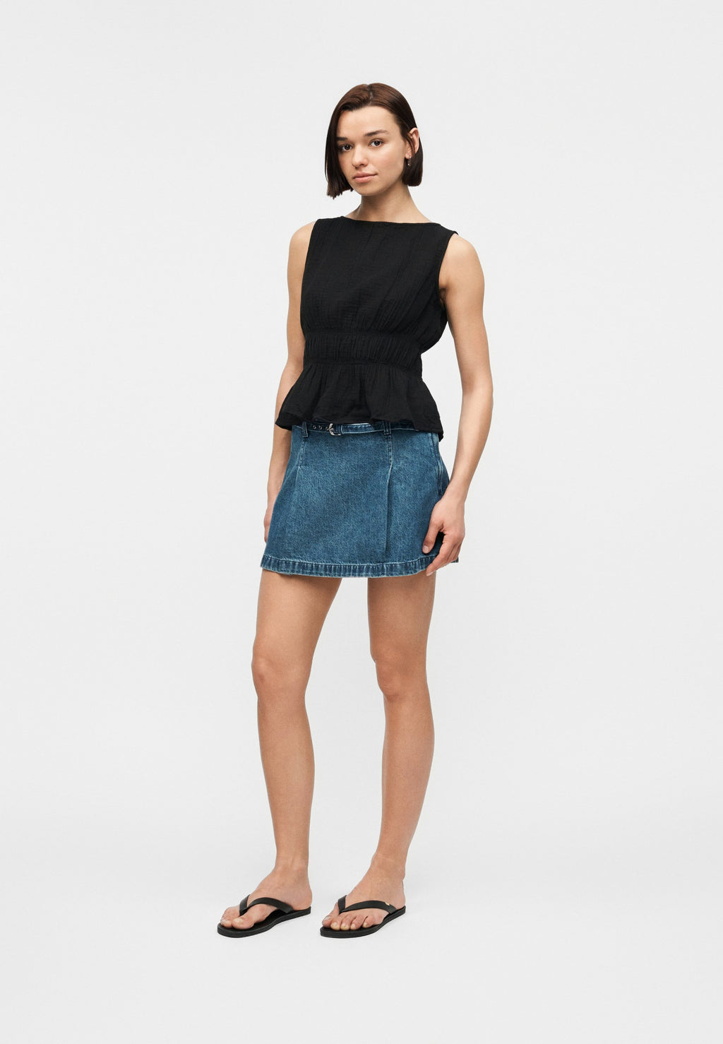 SMOCKED WAIST - Top - black