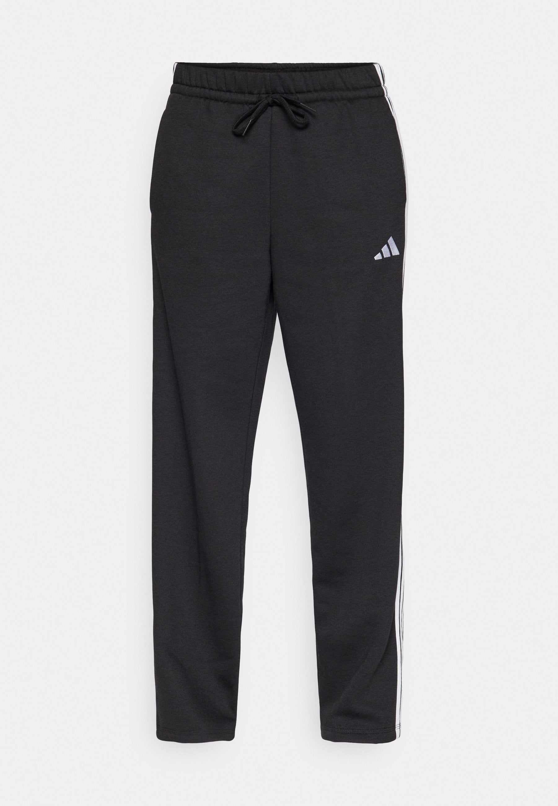 ESSENTIALS 3 STRIPES OPEN HEM PANTS - Tracksuit bottoms - black/white