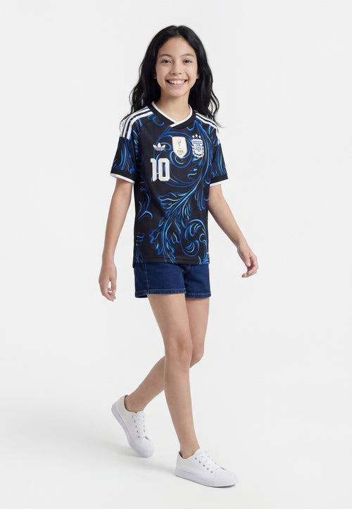 ARGENTINA AWAY KIDS MESSI UNISEX  - Sports T-shirt - black/lucid blue/blue burst