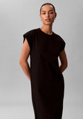 CREW JERSEY EASY MIDI - Jersey dress - black