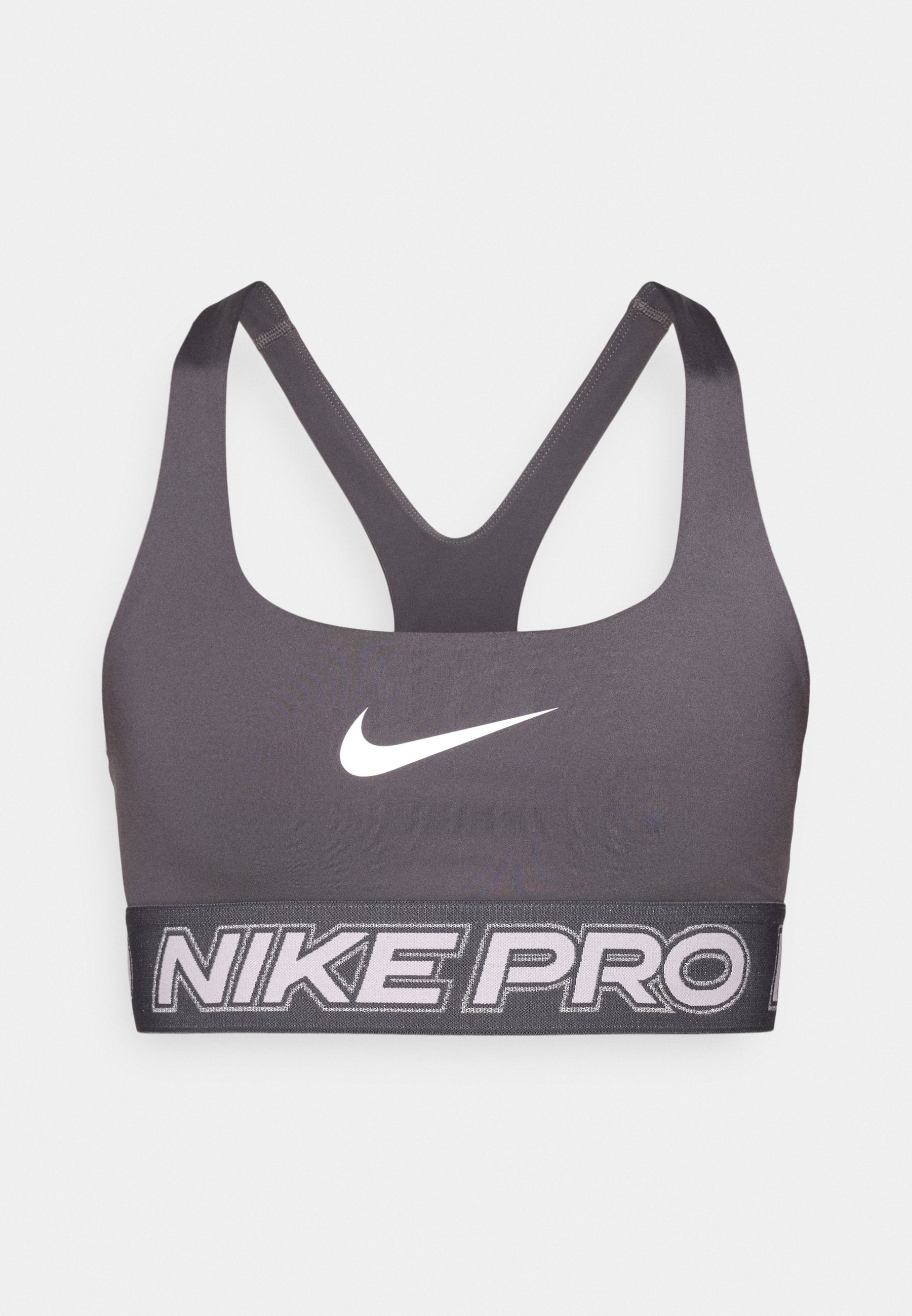 W NP DF BRA TT GRX - Medium support sports bra - thunder grey/pink foam/metallic silver-coloured