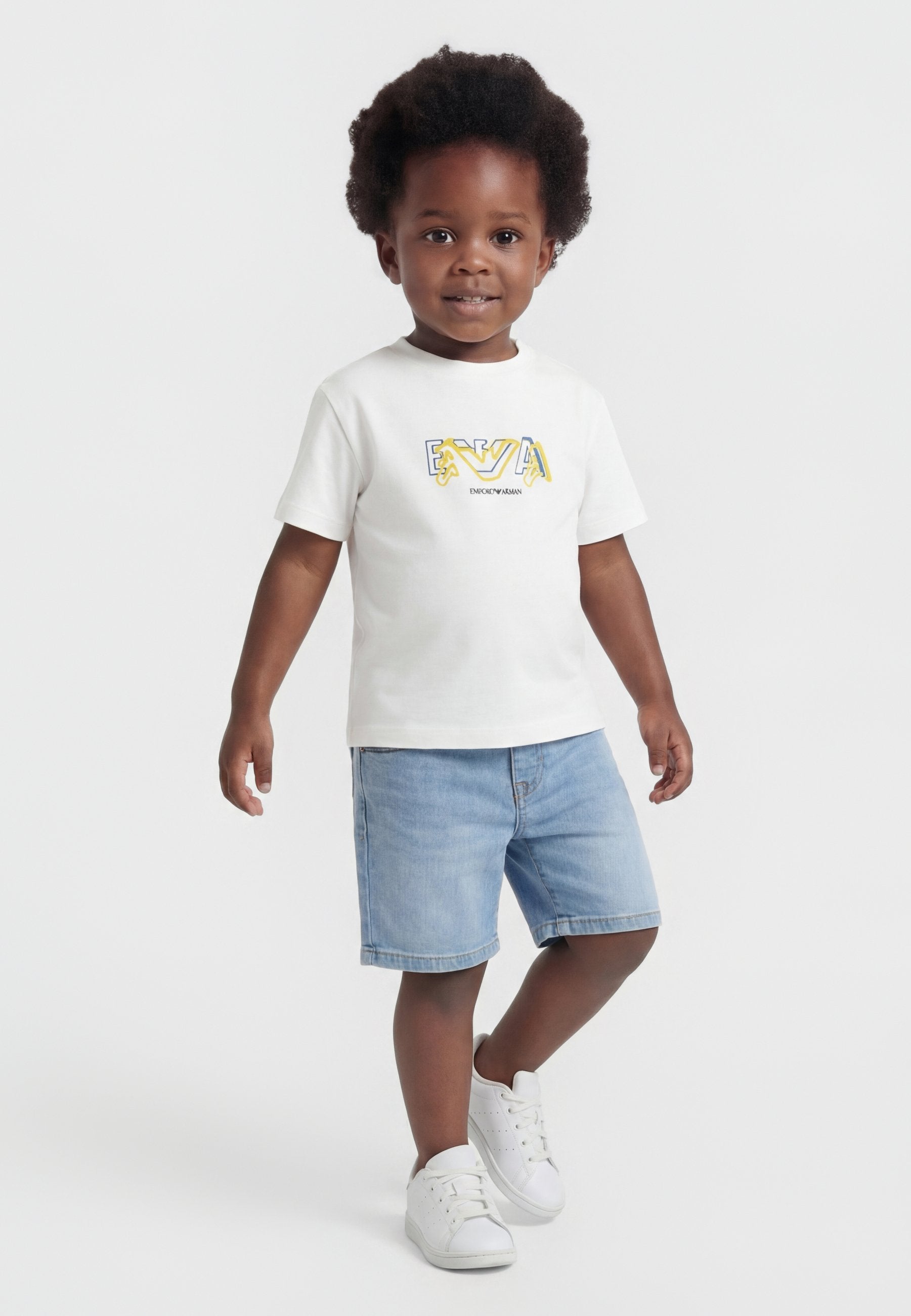 2 PACK - Print T-shirt - off white/soft chambray