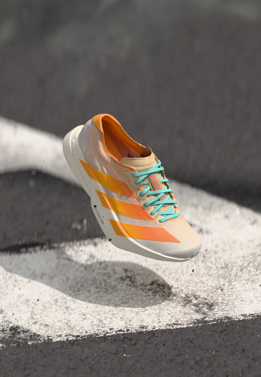 ADIZERO ADIOS PRO 4 - Road running shoes - crystal sand flash orange flash aqua