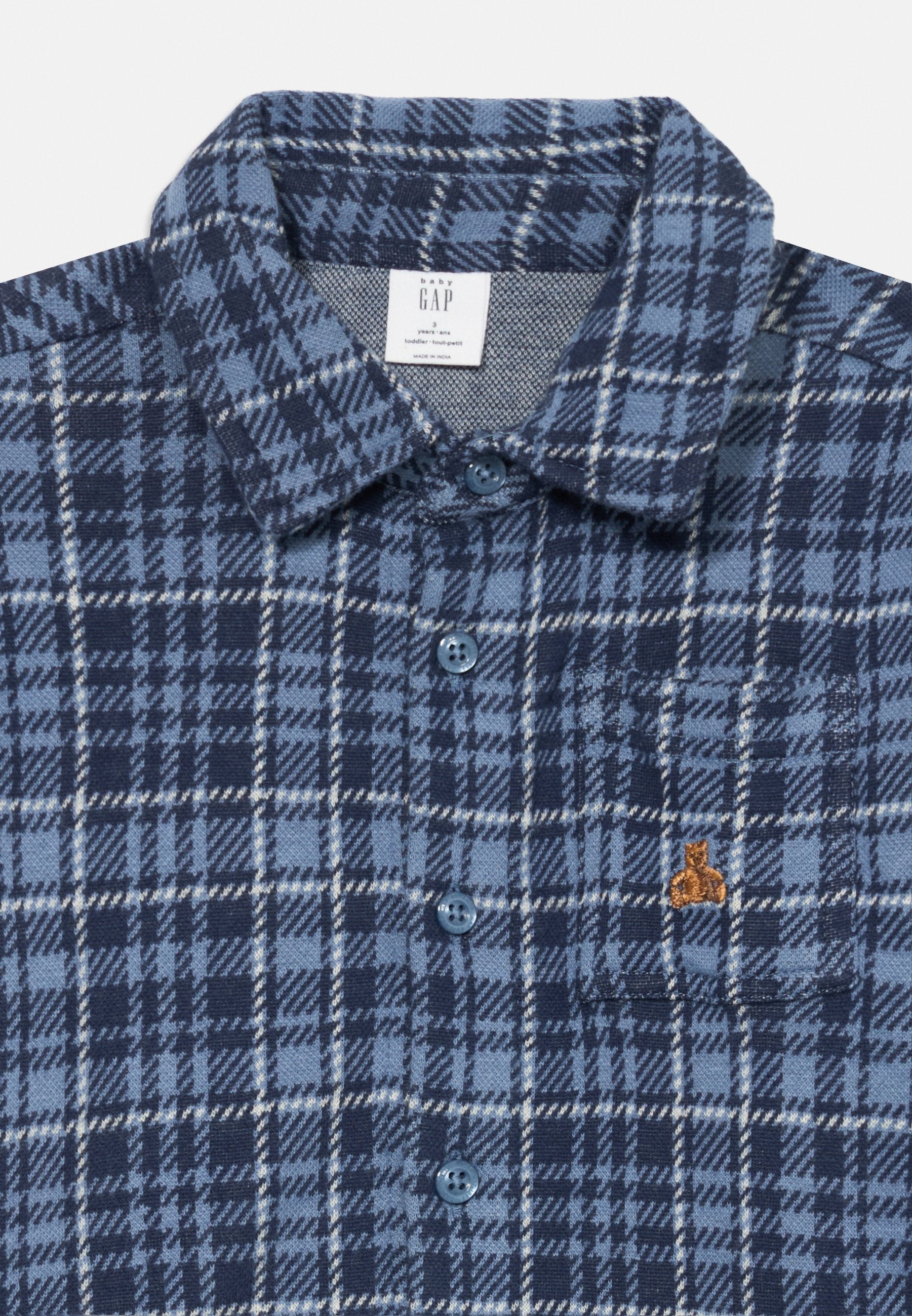 BABY & TODDLER PLAID BUTTON-FRONT SHIRT - Shirt - blue plaid