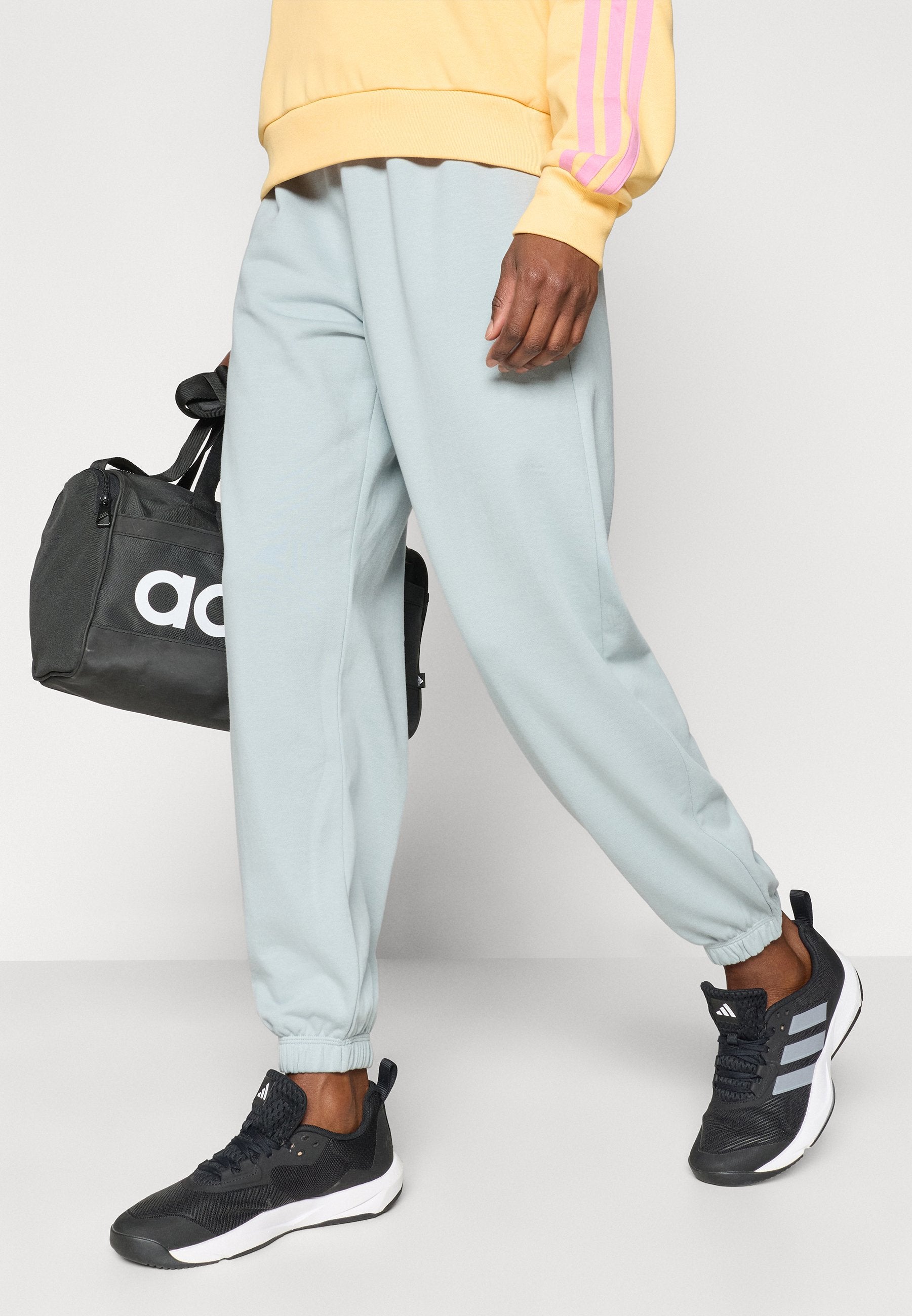 ESSENTIALS SMALL LOGO FRENCH TERRY CUFFED - Tracksuit bottoms - sage/white