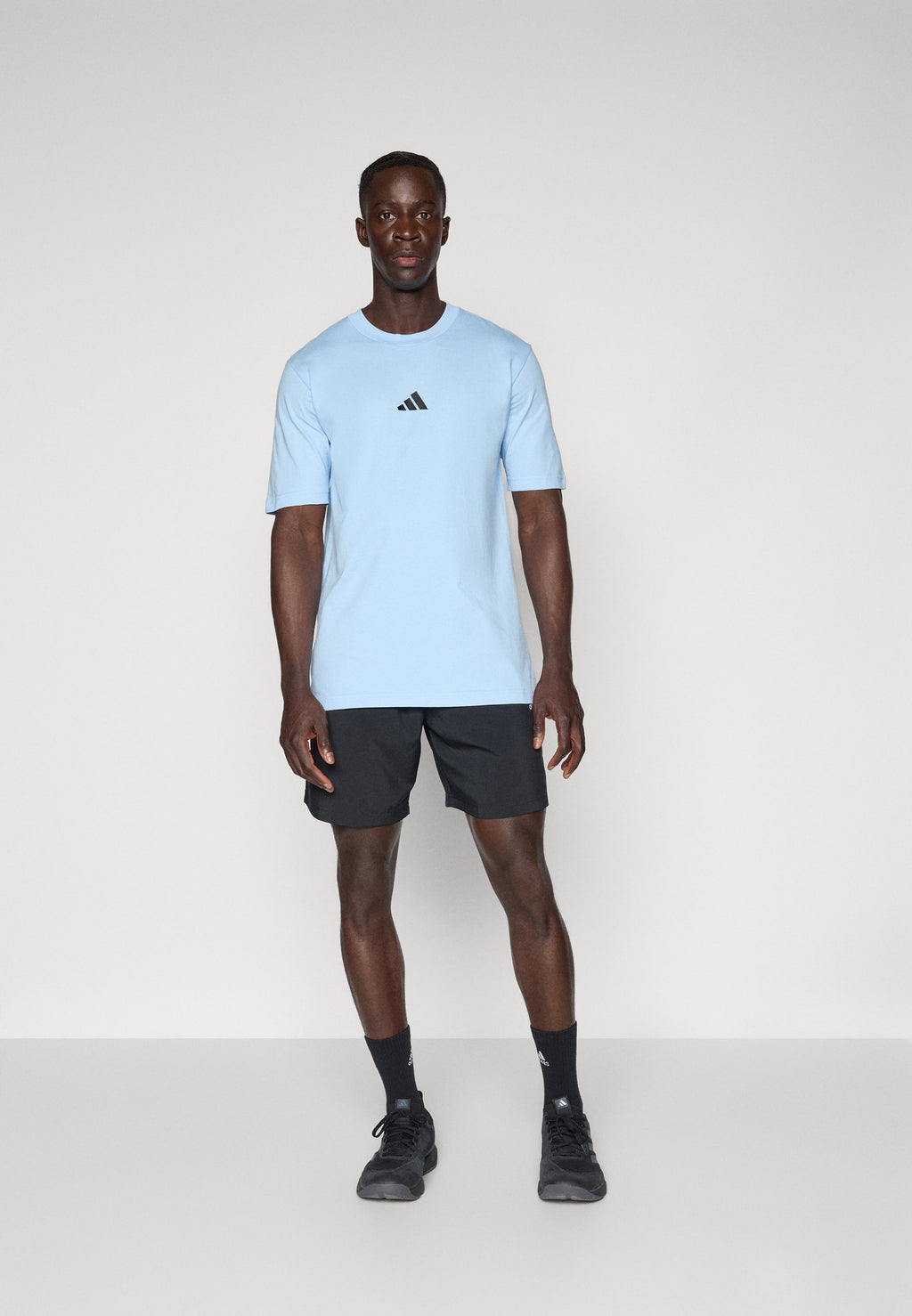 Basic T-shirt - glow blue/black