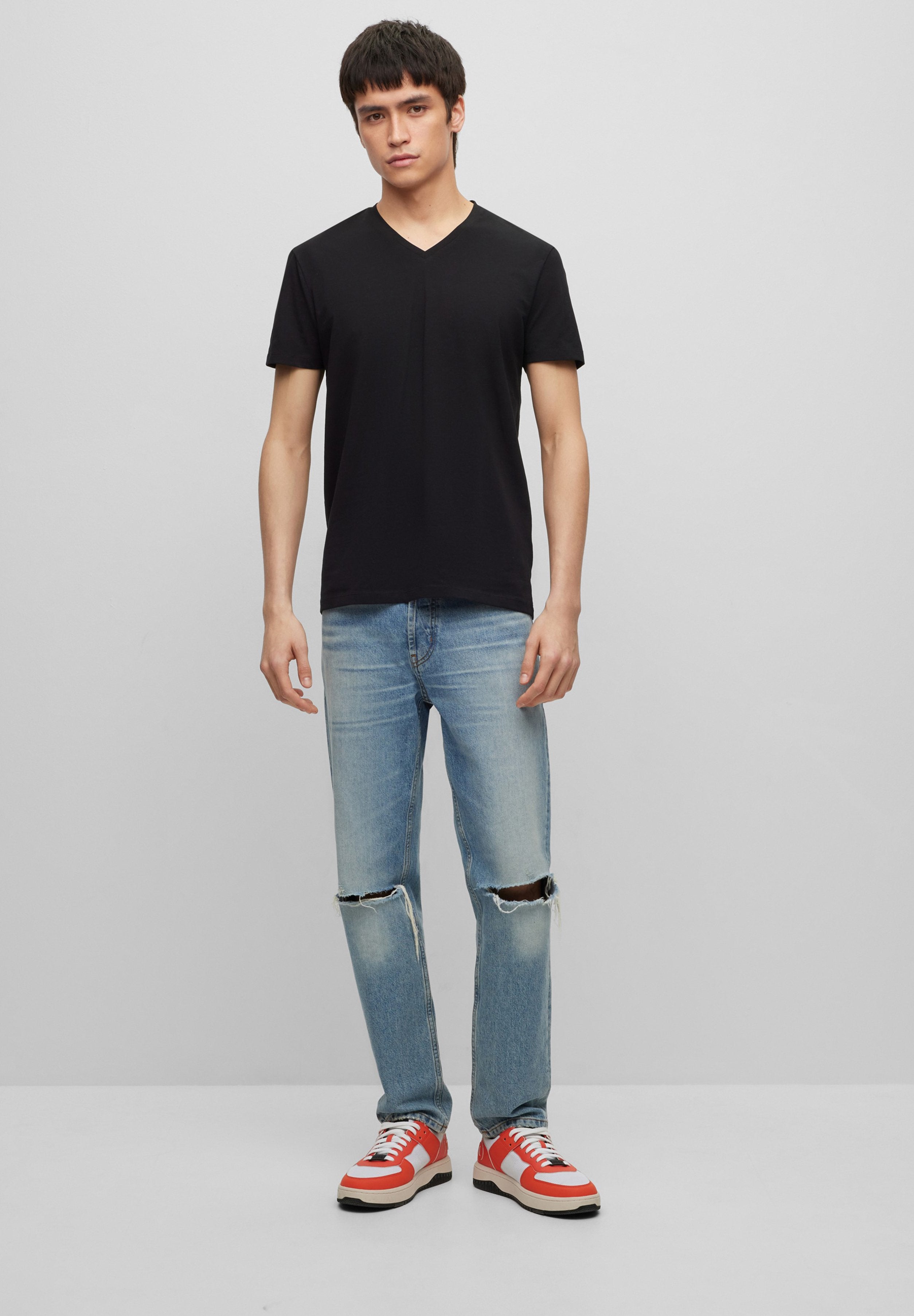 2 PACK - Basic T-shirt - black/white
