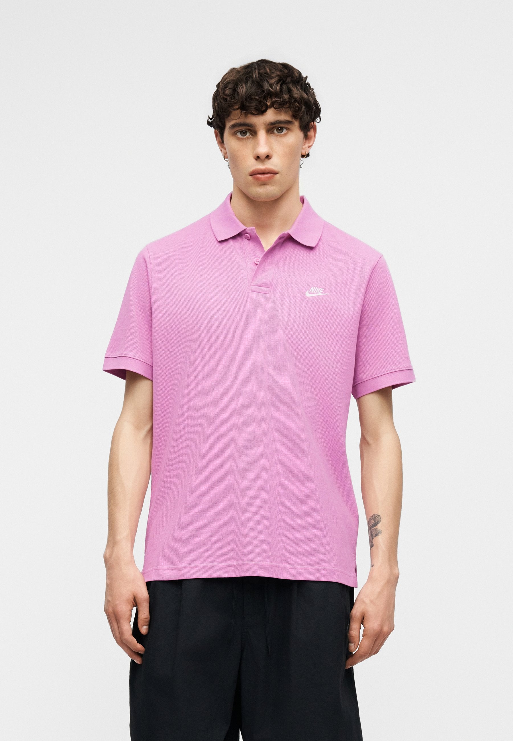 Polo shirt - magenta/white