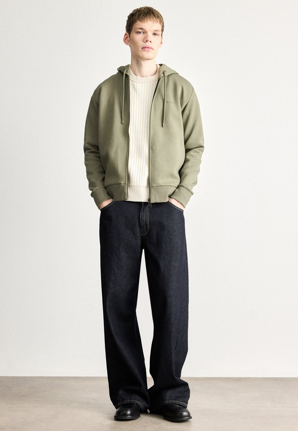 SAGGY - Zip-up sweatshirt - dark beige