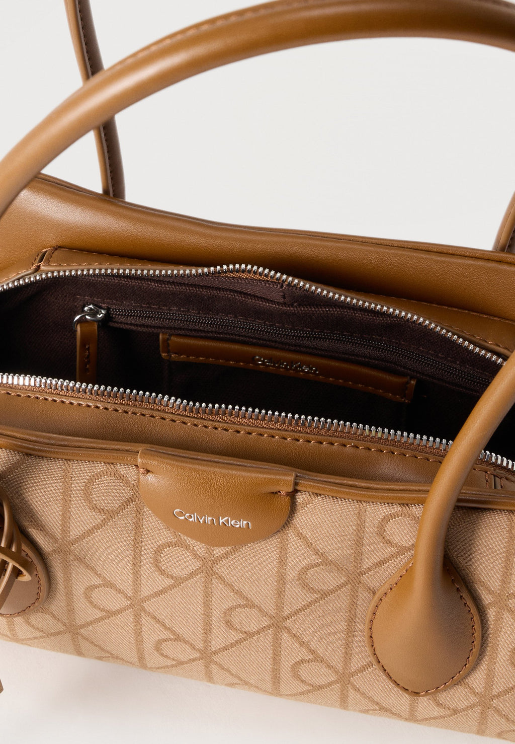 EMBLEM TRIO JACQUARD SHOULDER - Handbag - beige