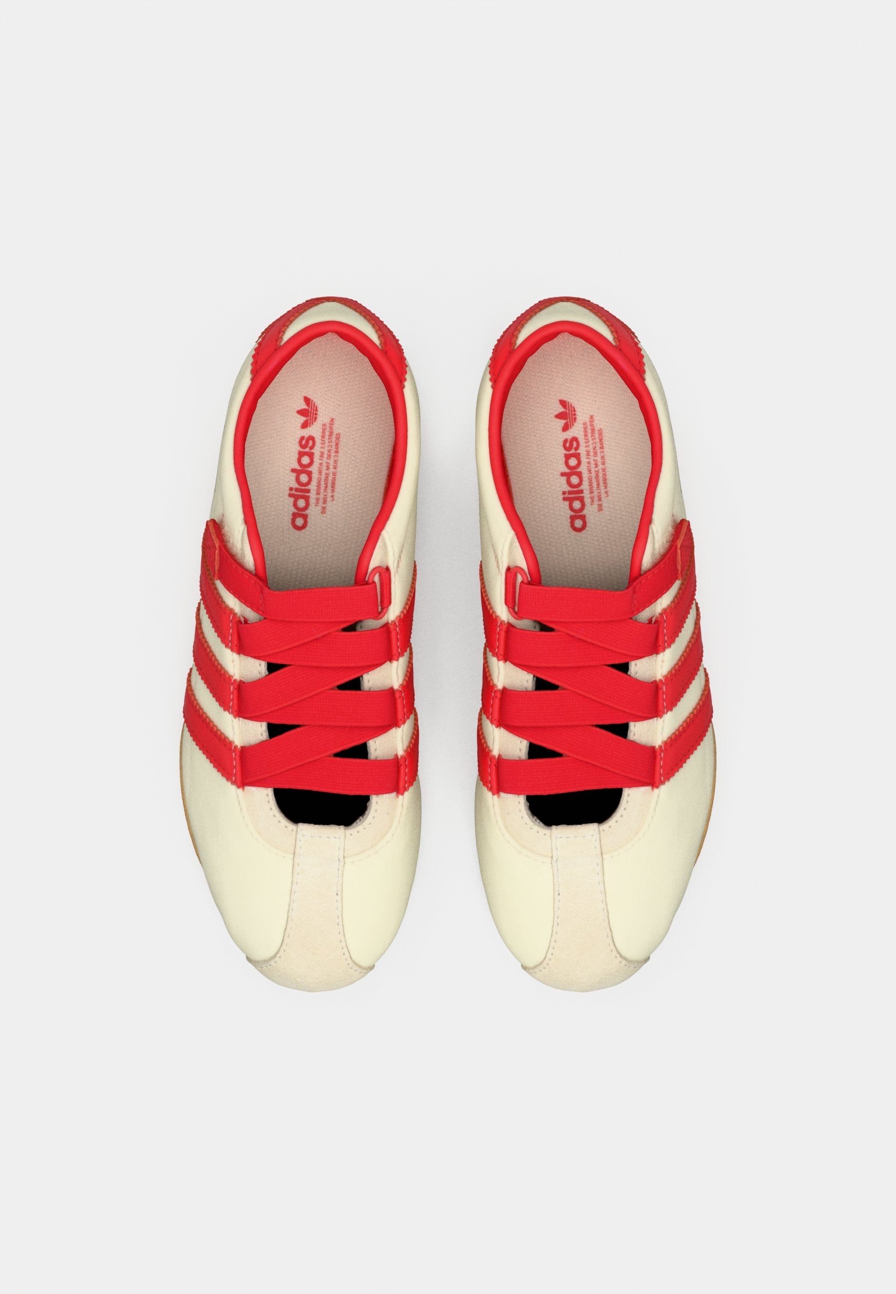 TOKYO MARY JANE BALLERINE - Baskets basses - blanc crème/rouge/métallisé doré