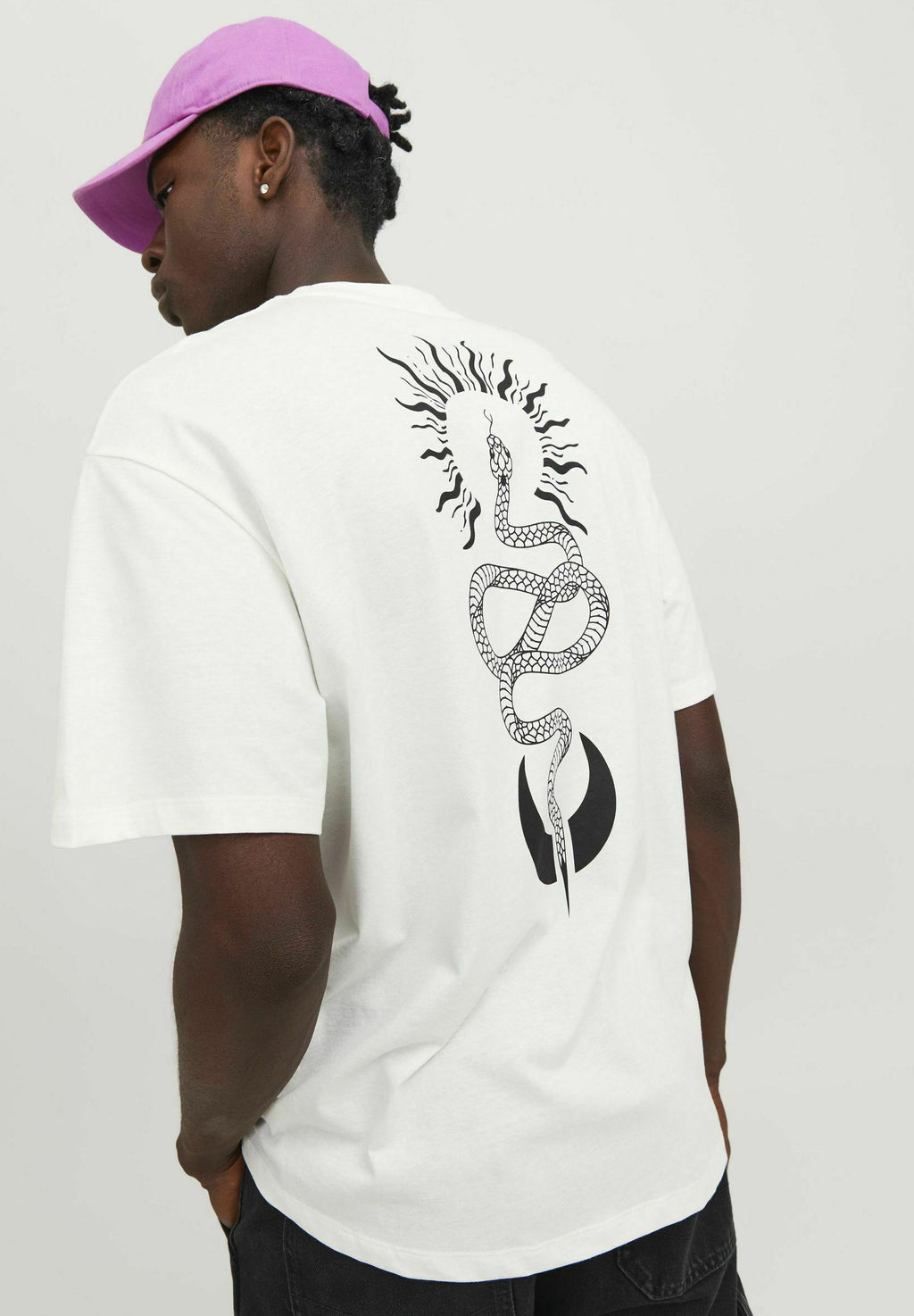 JJHEKTOR TEE CREW NECK - T-shirt imprimé - cloud dancer