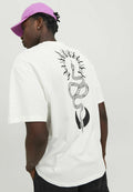 JJHEKTOR TEE CREW NECK - T-shirt imprimé - cloud dancer