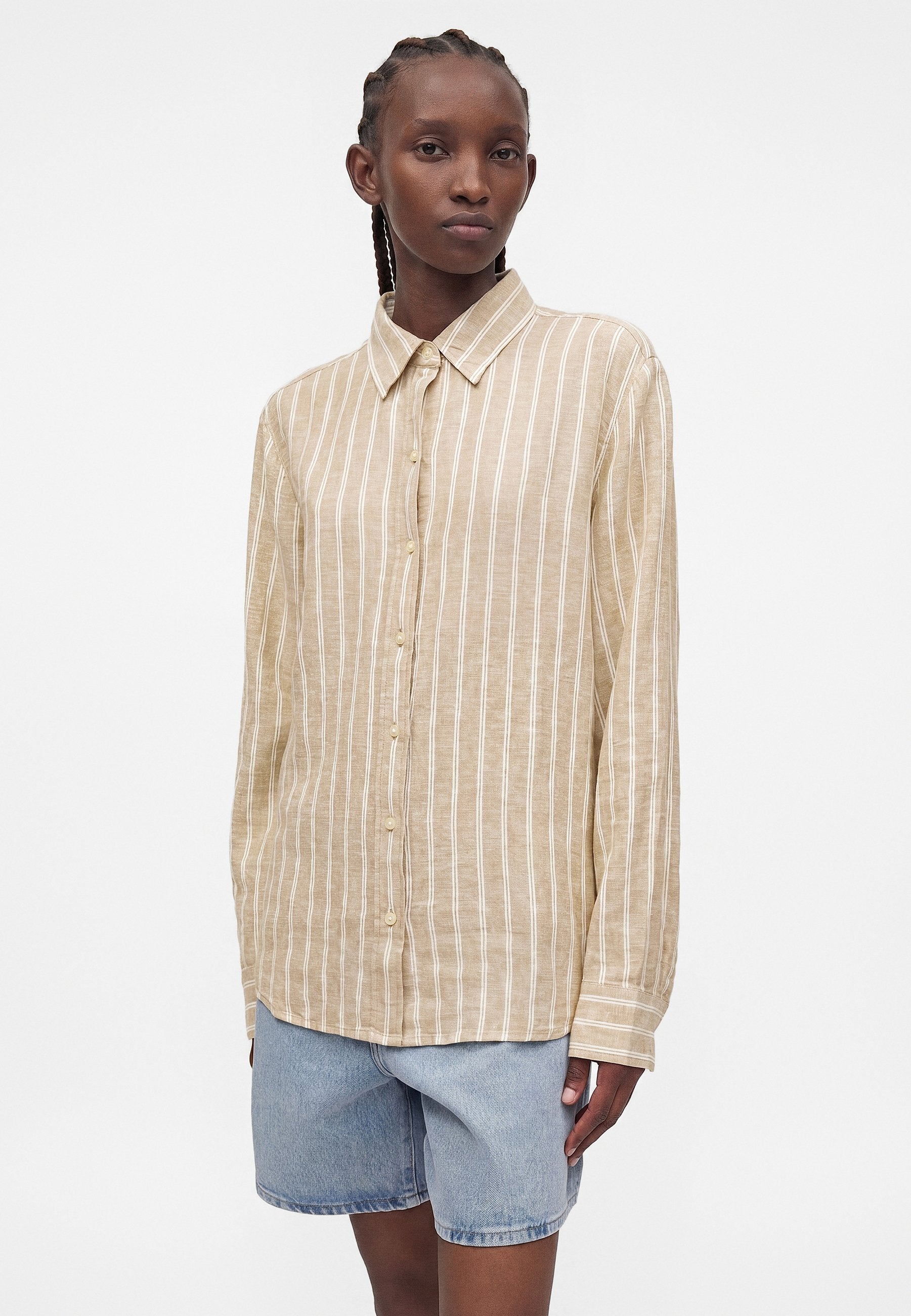 CHEMISIER EASY - Blouse boutonnée - blanc/kaki