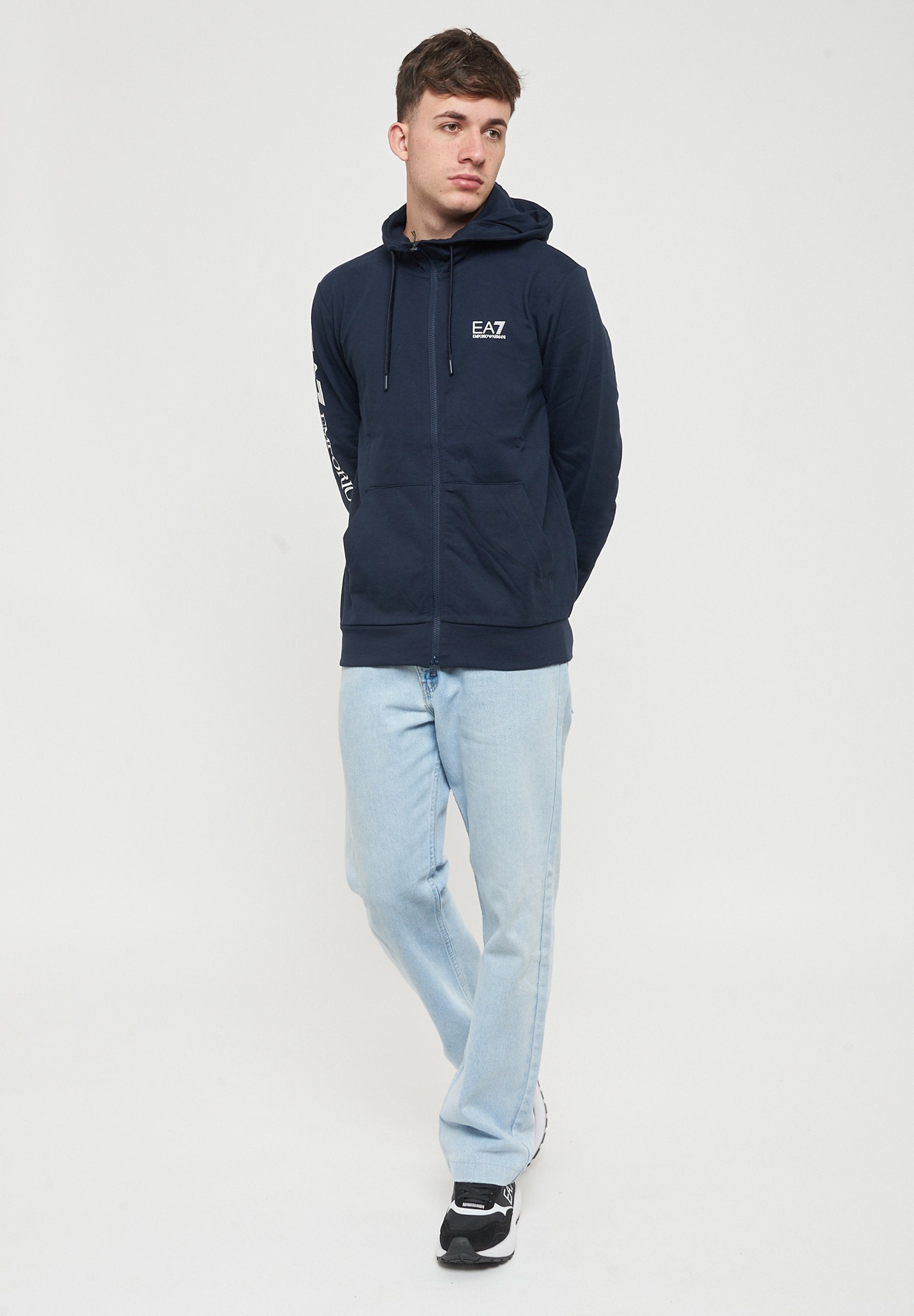 CON CAPPUCCIO UNISEX - Zip-up sweatshirt - armani blue