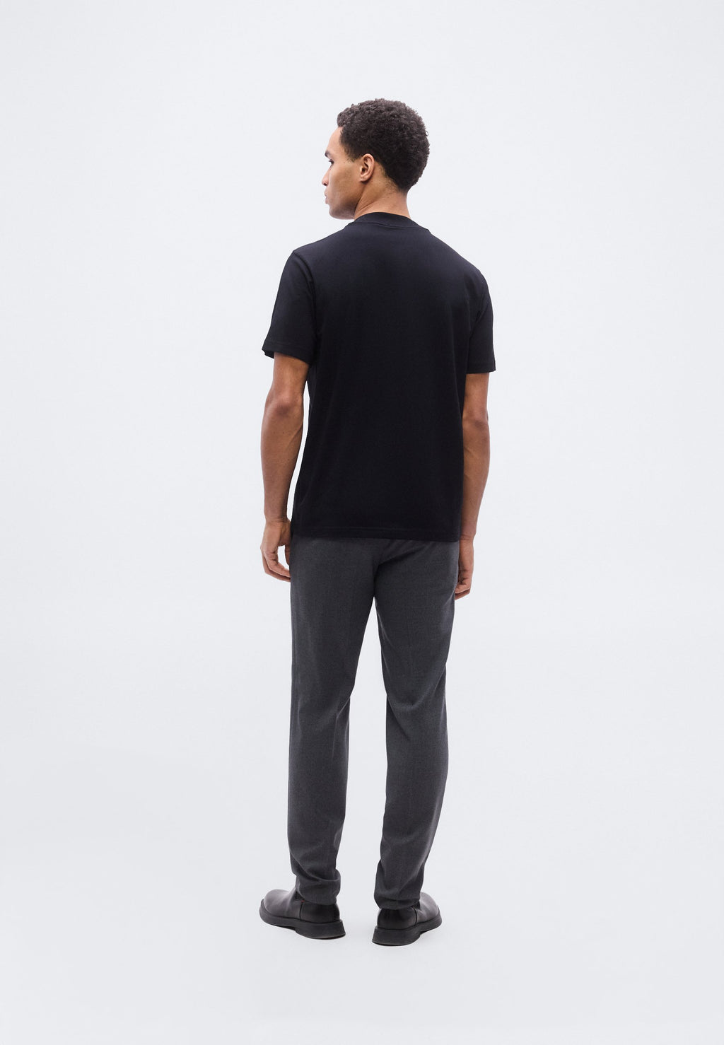 TEE COLLAR - Basic T-shirt - black
