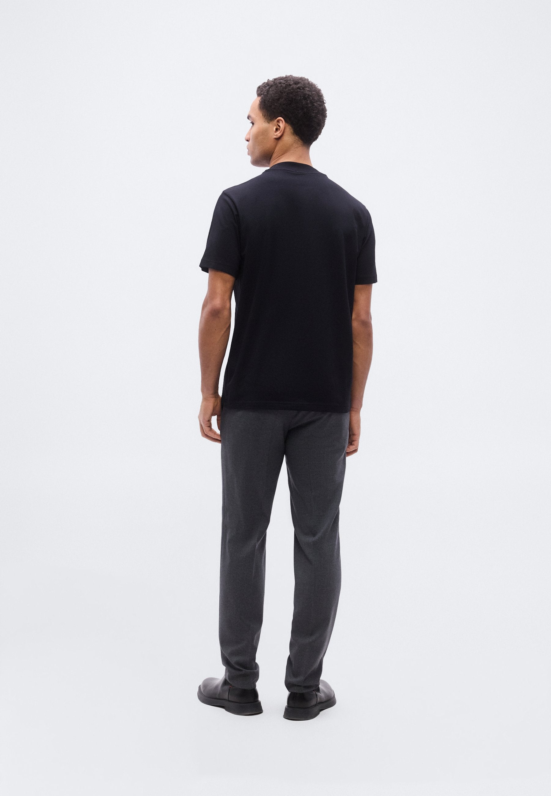 TEE COLLAR - Basic T-shirt - black