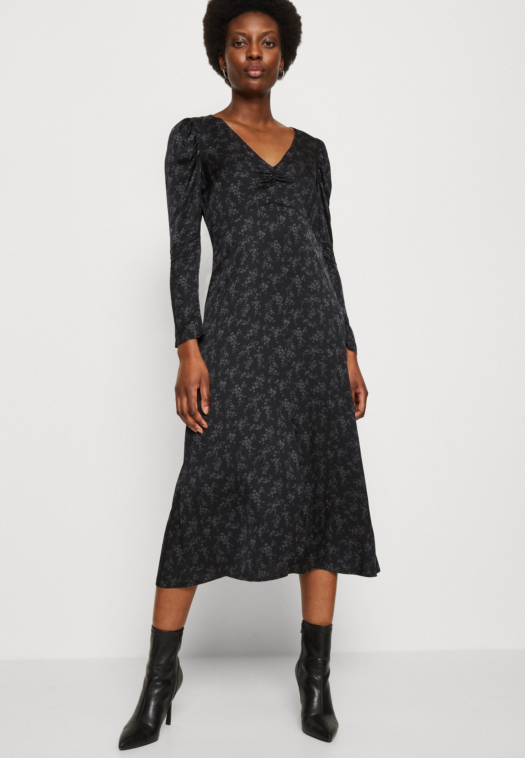 PUFF MIDI - Cocktail dress / Party dress - black/multi