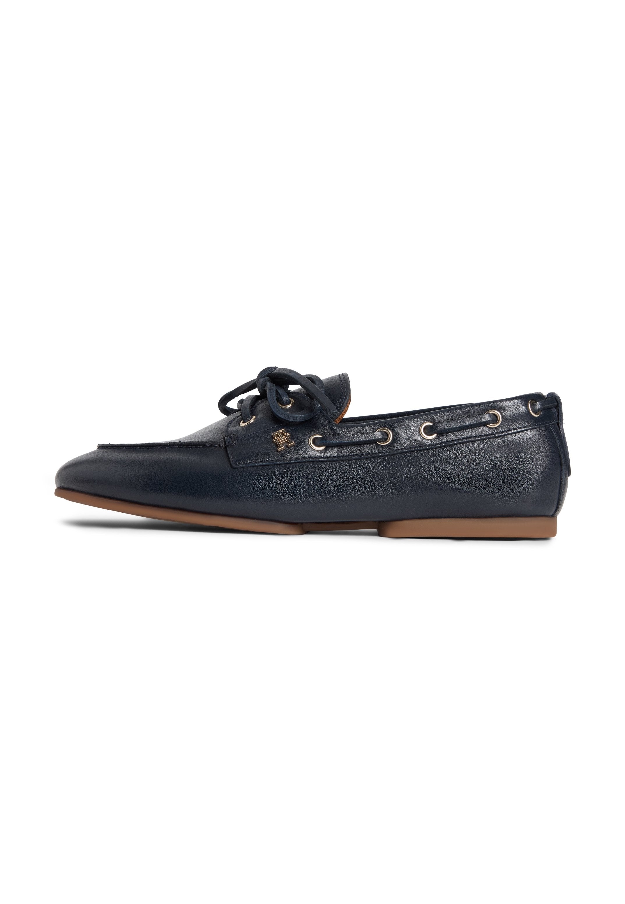 LEATHER TH MONOGRAM BOAT SHOES - Boat shoes - space blue